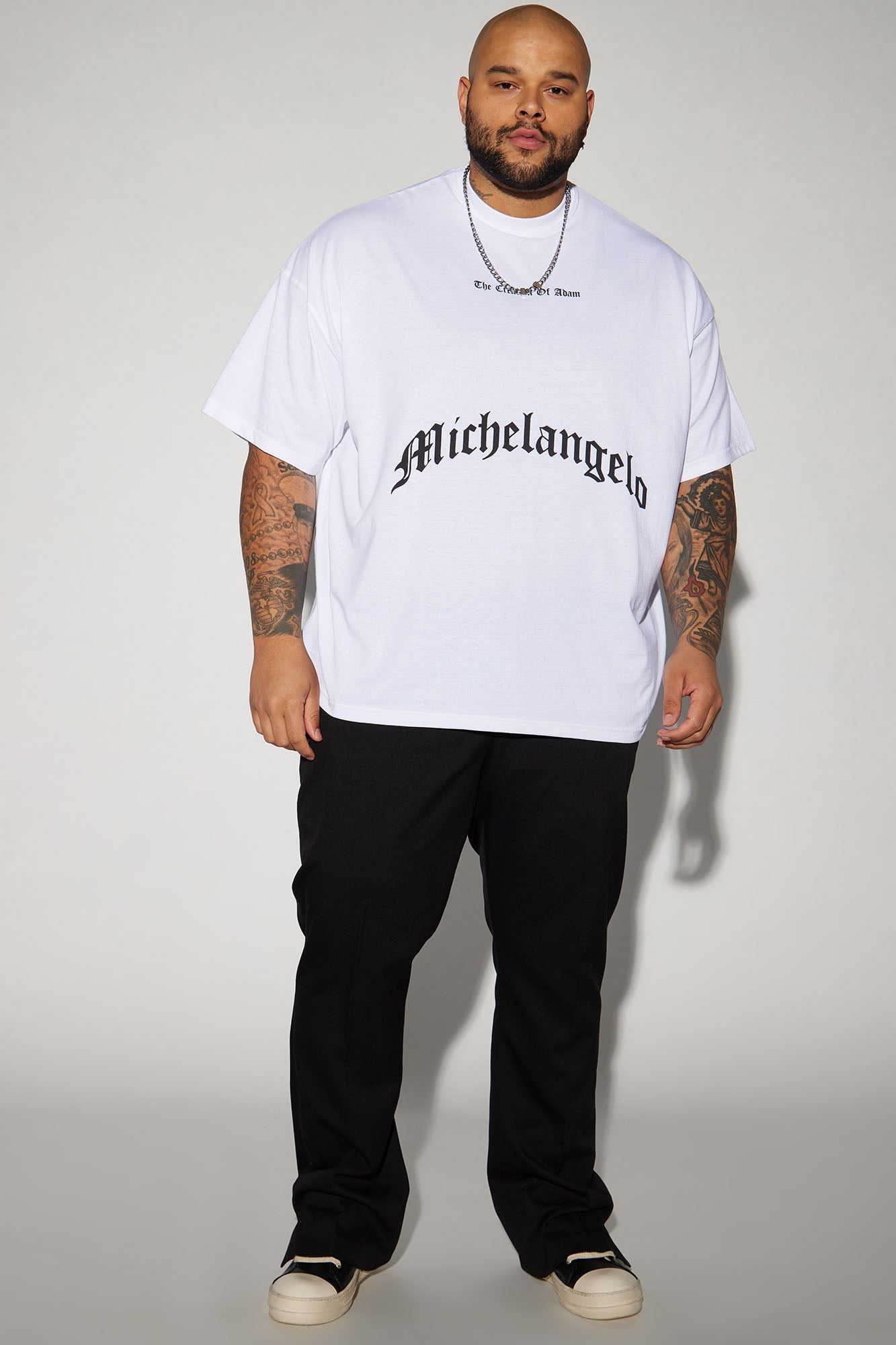 Creation Of Michelangelo Oversized Short Sleeve Tee - White