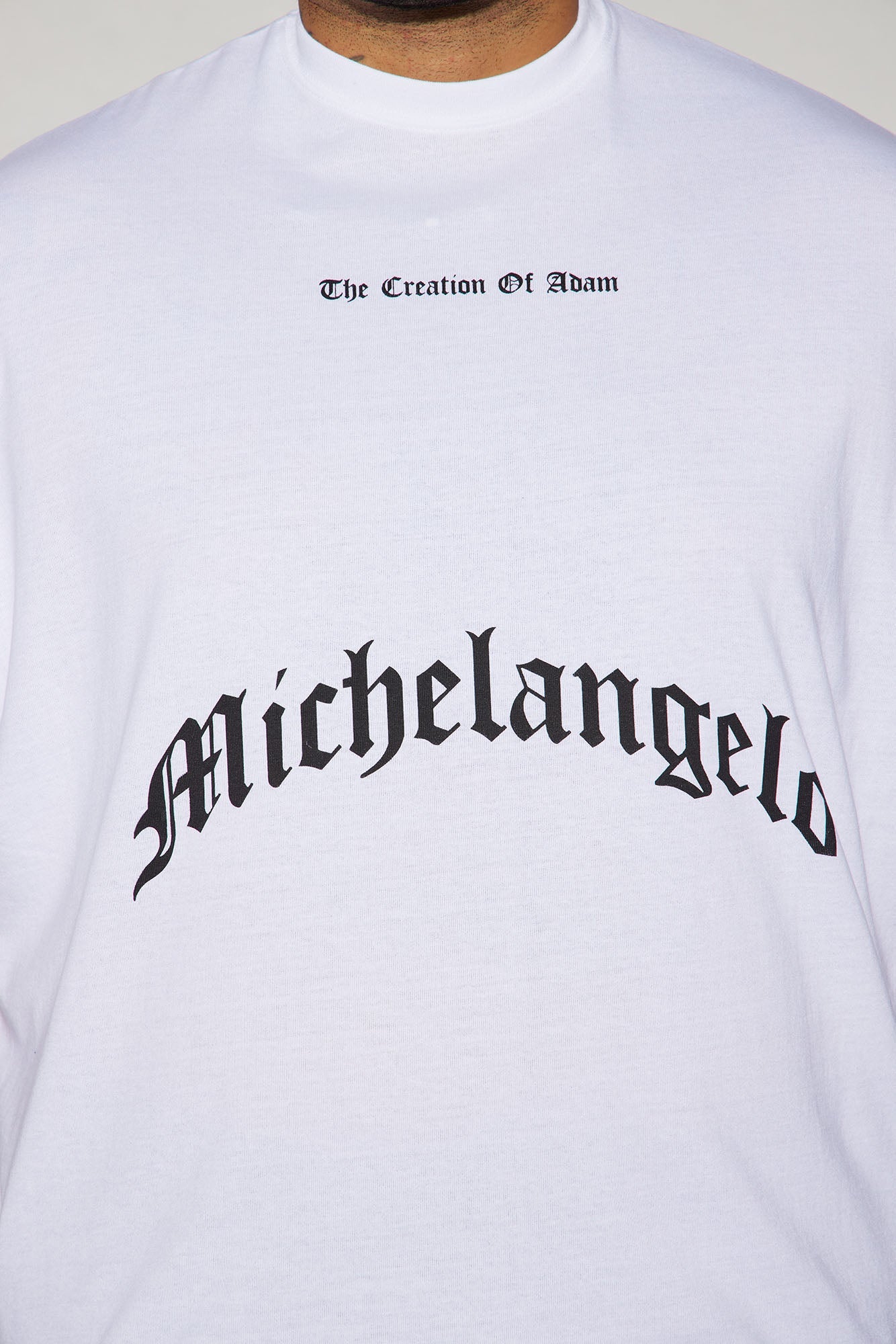 Creation Of Michelangelo Oversized Short Sleeve Tee - White