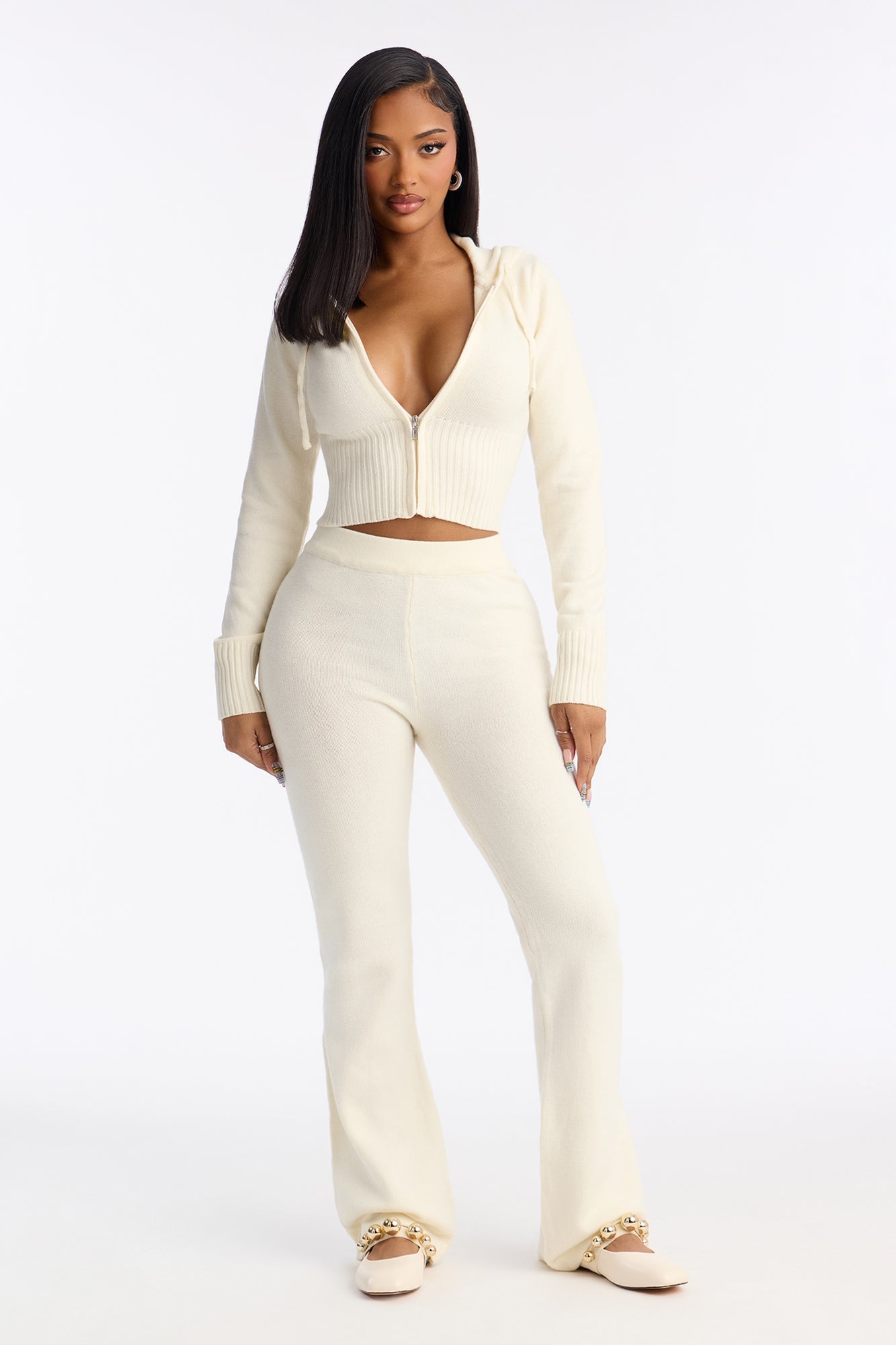 CozyCash Sweater Pant Set - Ivory