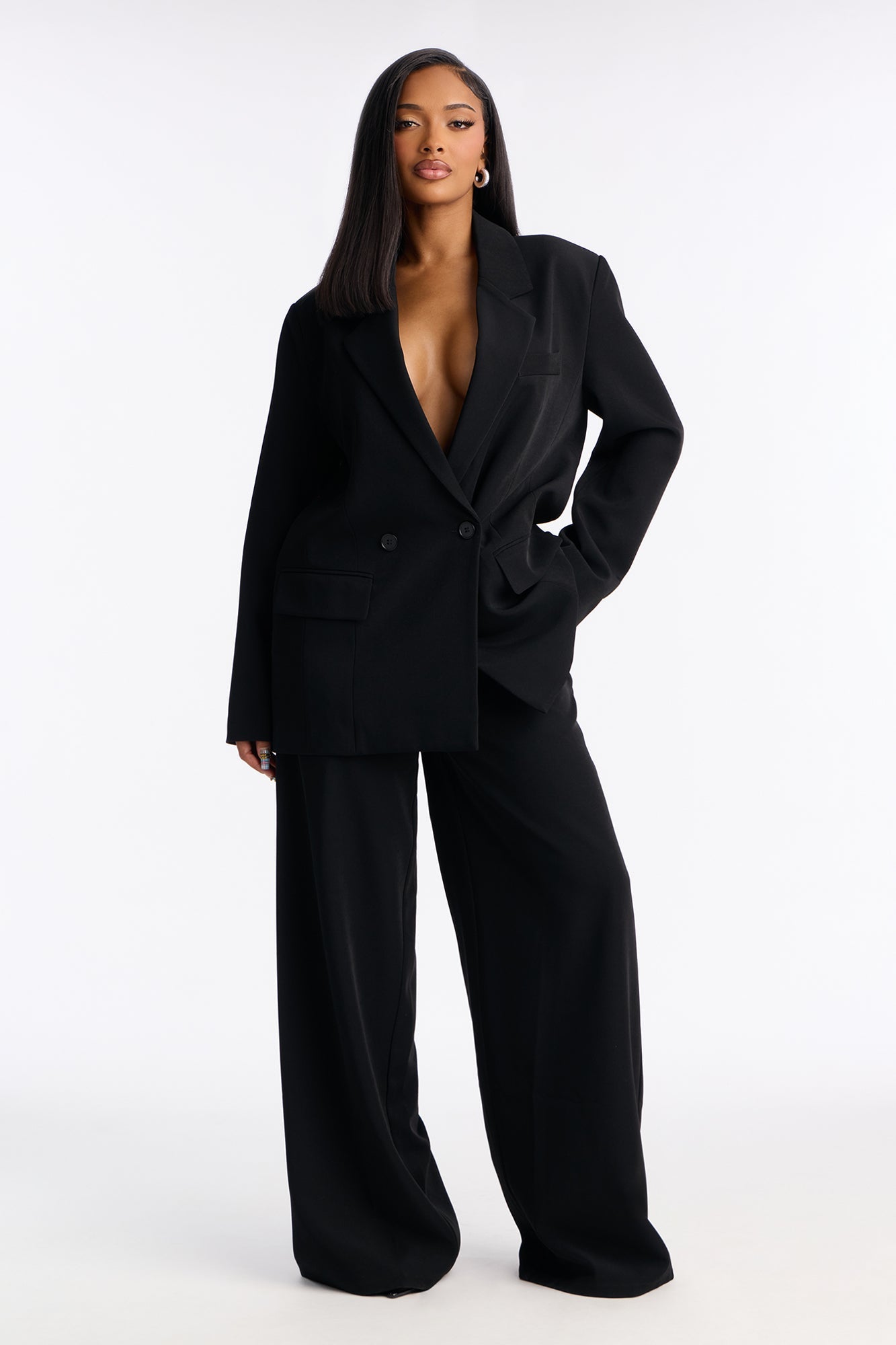 Independent Woman Wide Leg Trouser - Black