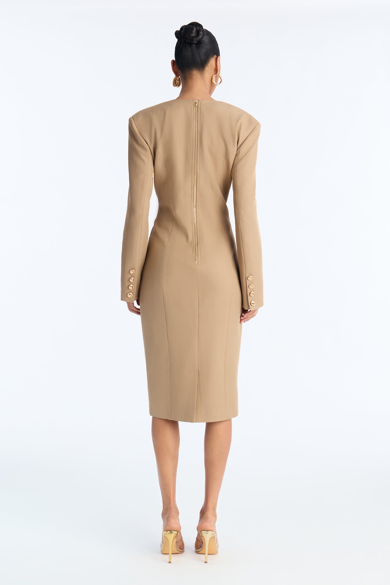 Subtle Control Blazer Midi Dress - Mocha
