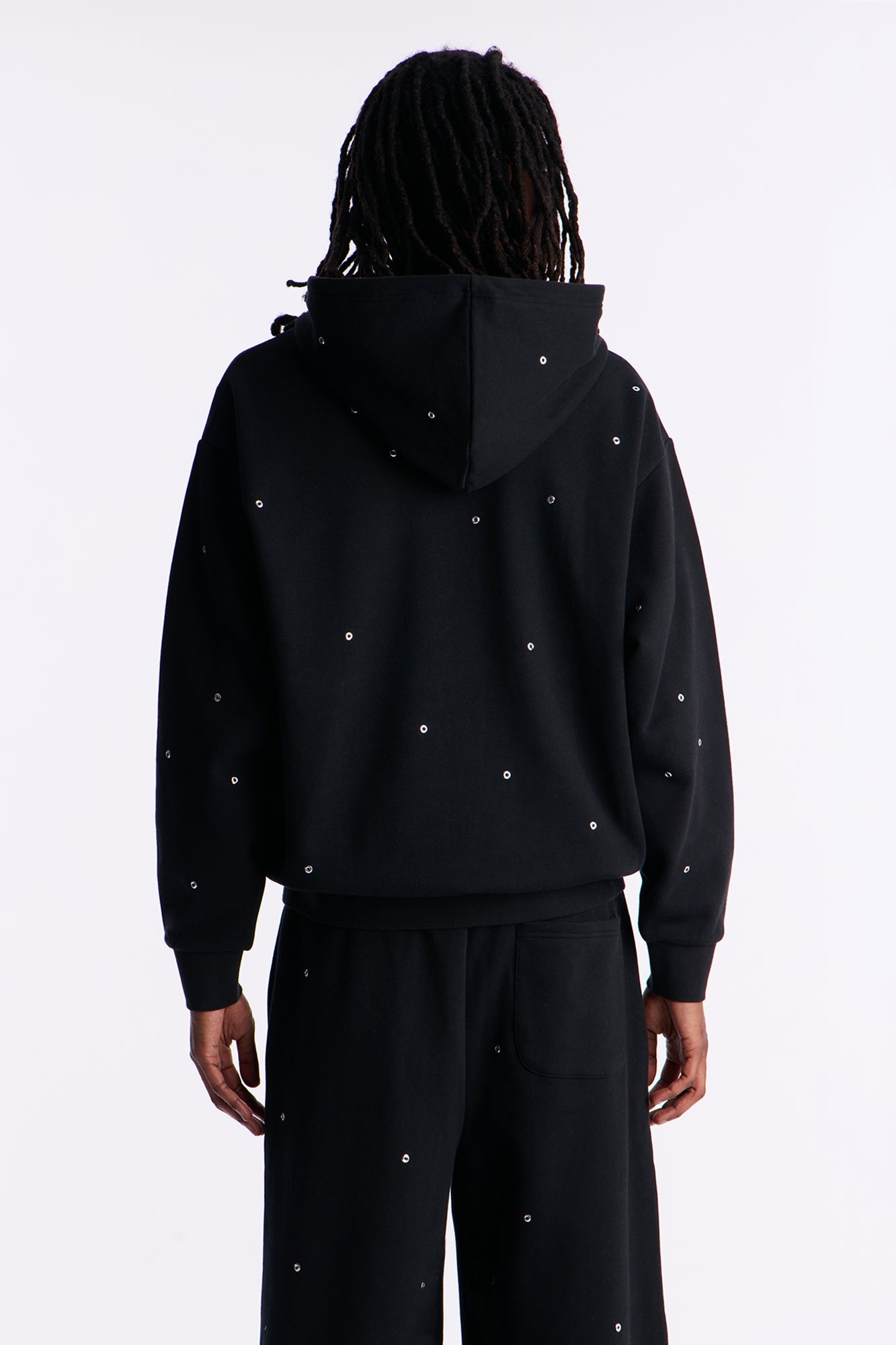 Savage Rhinestone Zip Hoodie - Black