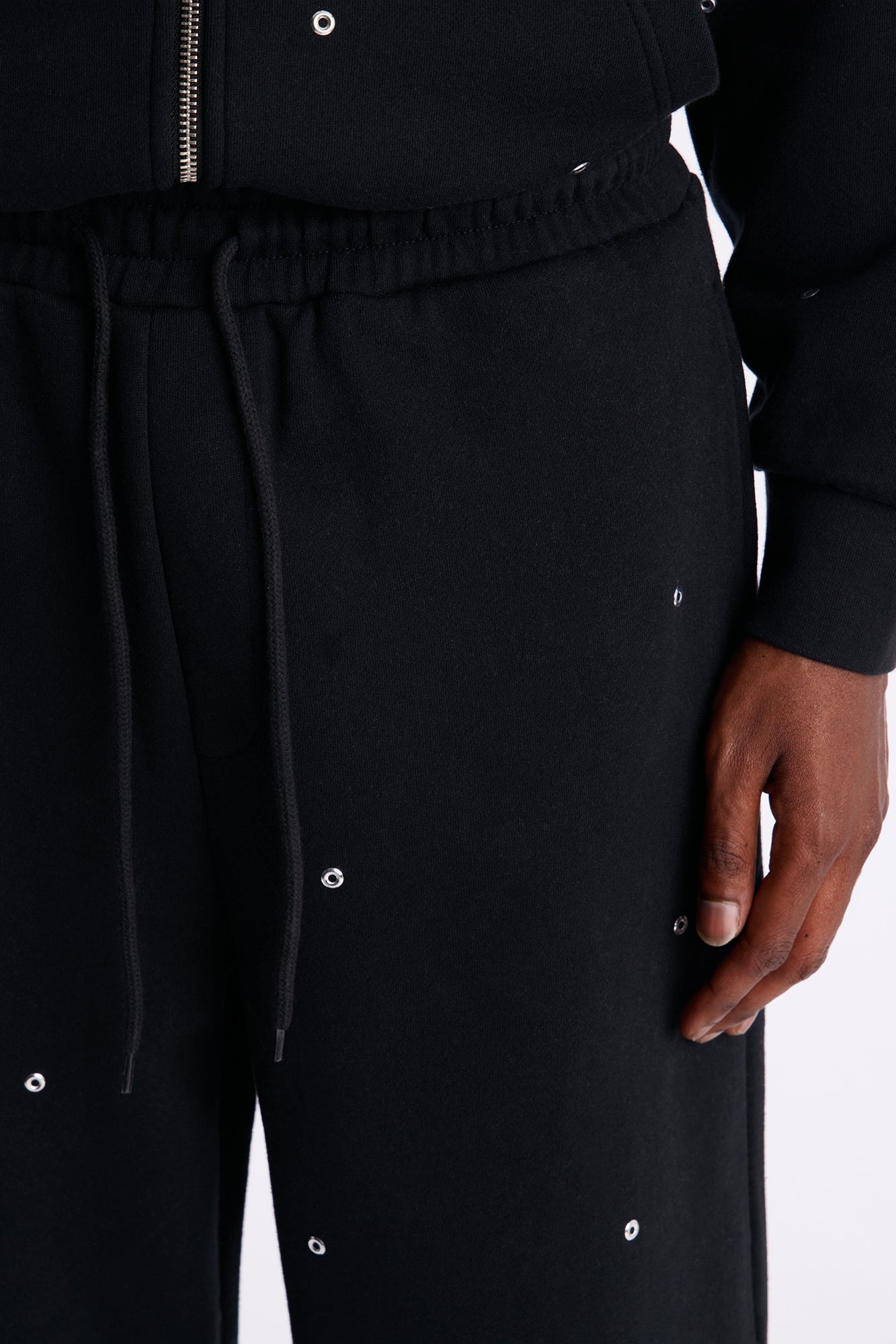 Savage Rhinestone Sweatpants - Black