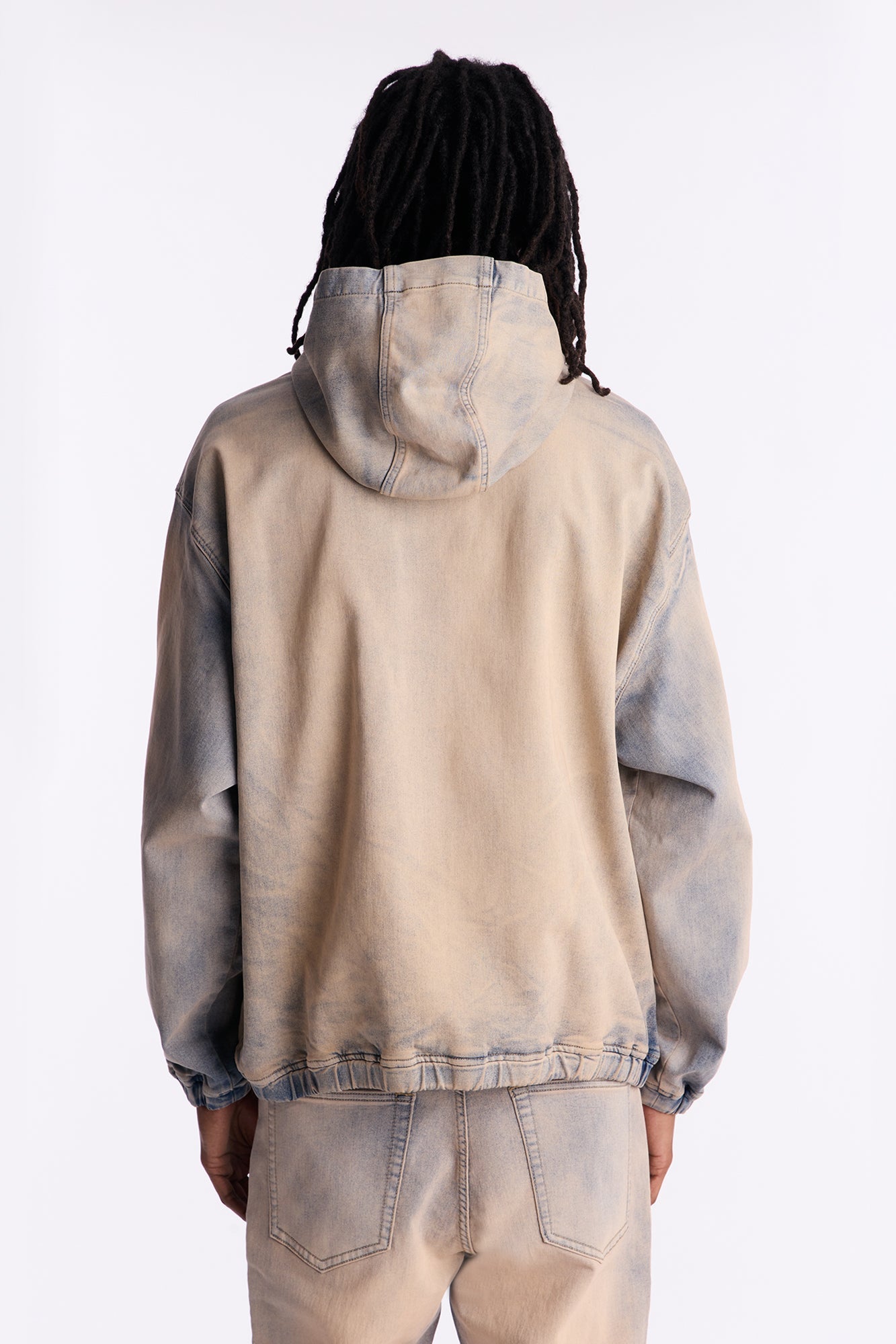 Sun Damage Nova Stretch Pull Over Denim Jacket - Vintage Wash