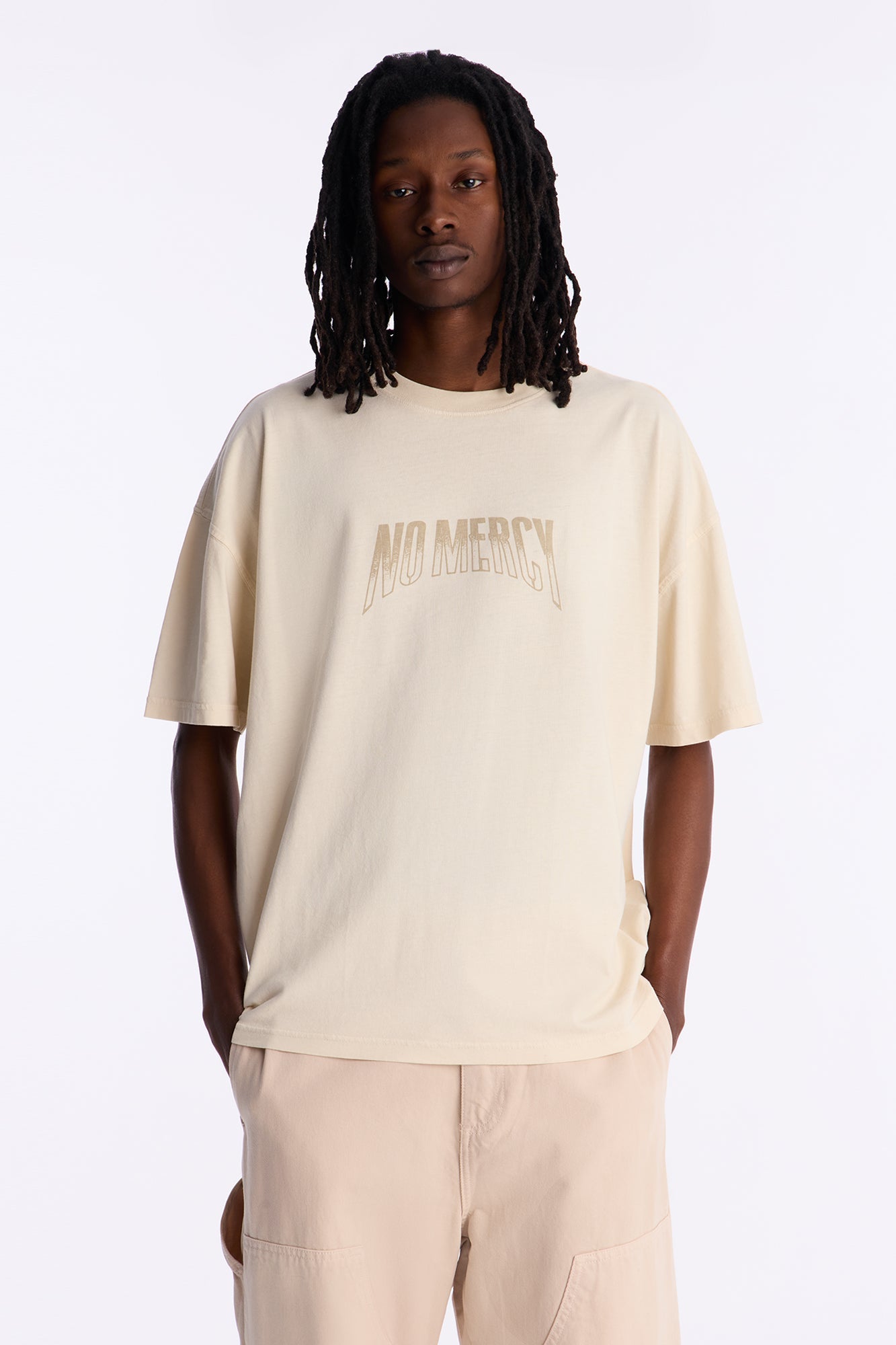 No Mercy Angelic Oversized Short Sleeve Tee - Cream