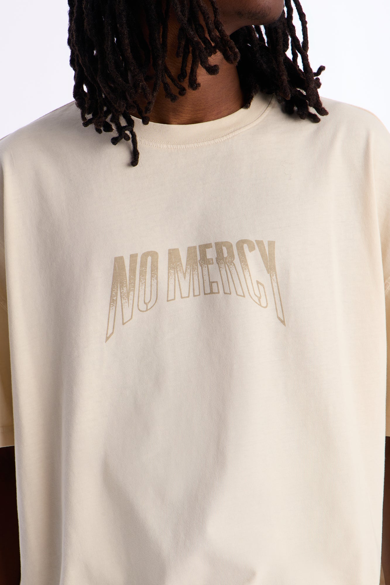 No Mercy Angelic Oversized Short Sleeve Tee - Cream
