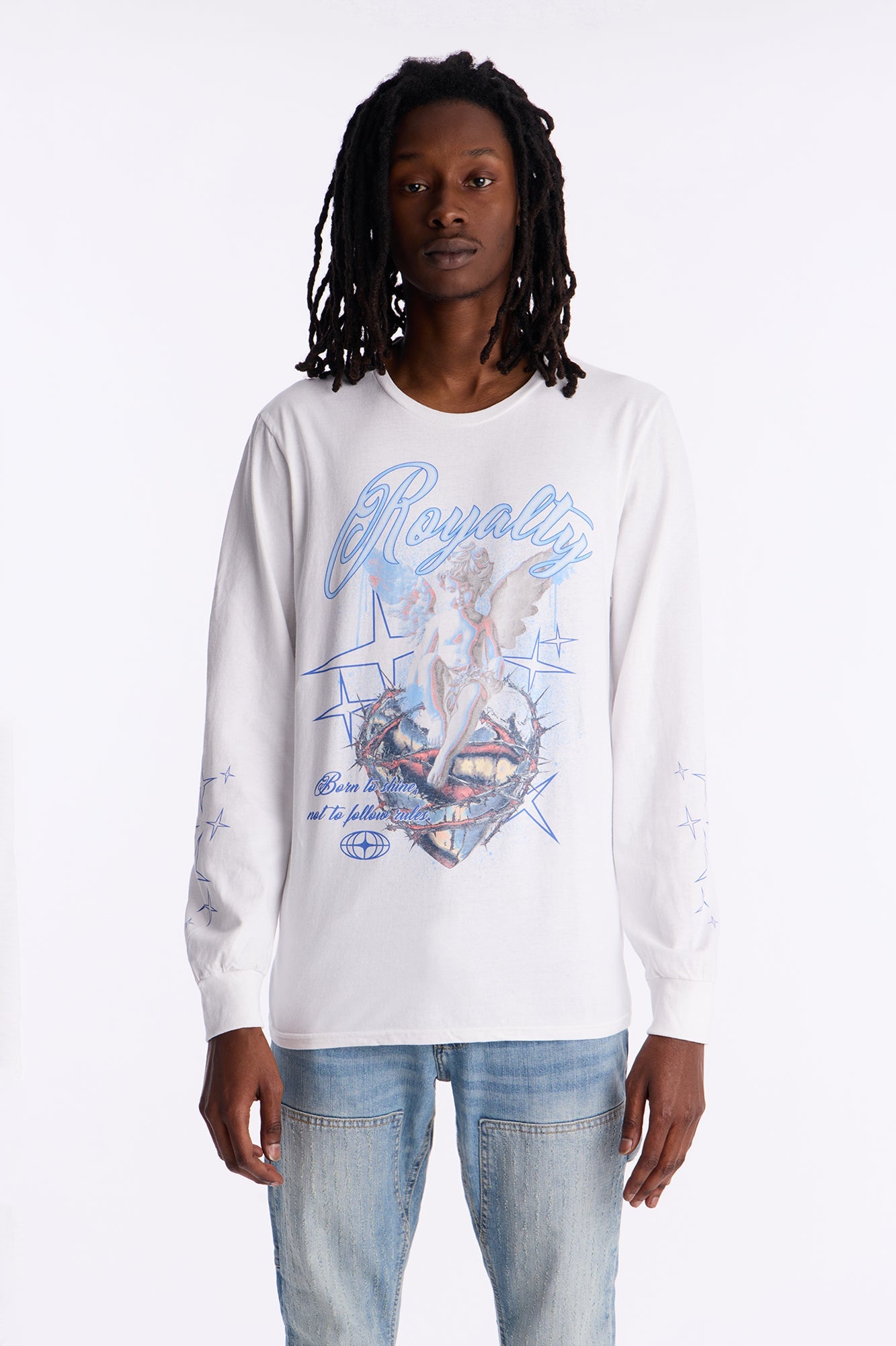Star Royalty Long Sleeve Tee - White