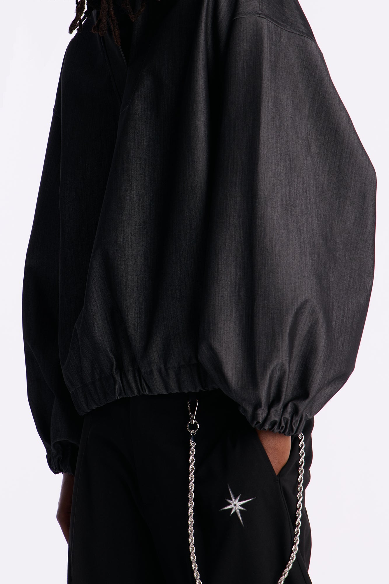 Relaxed Bold Flow Jacket - Charcoal