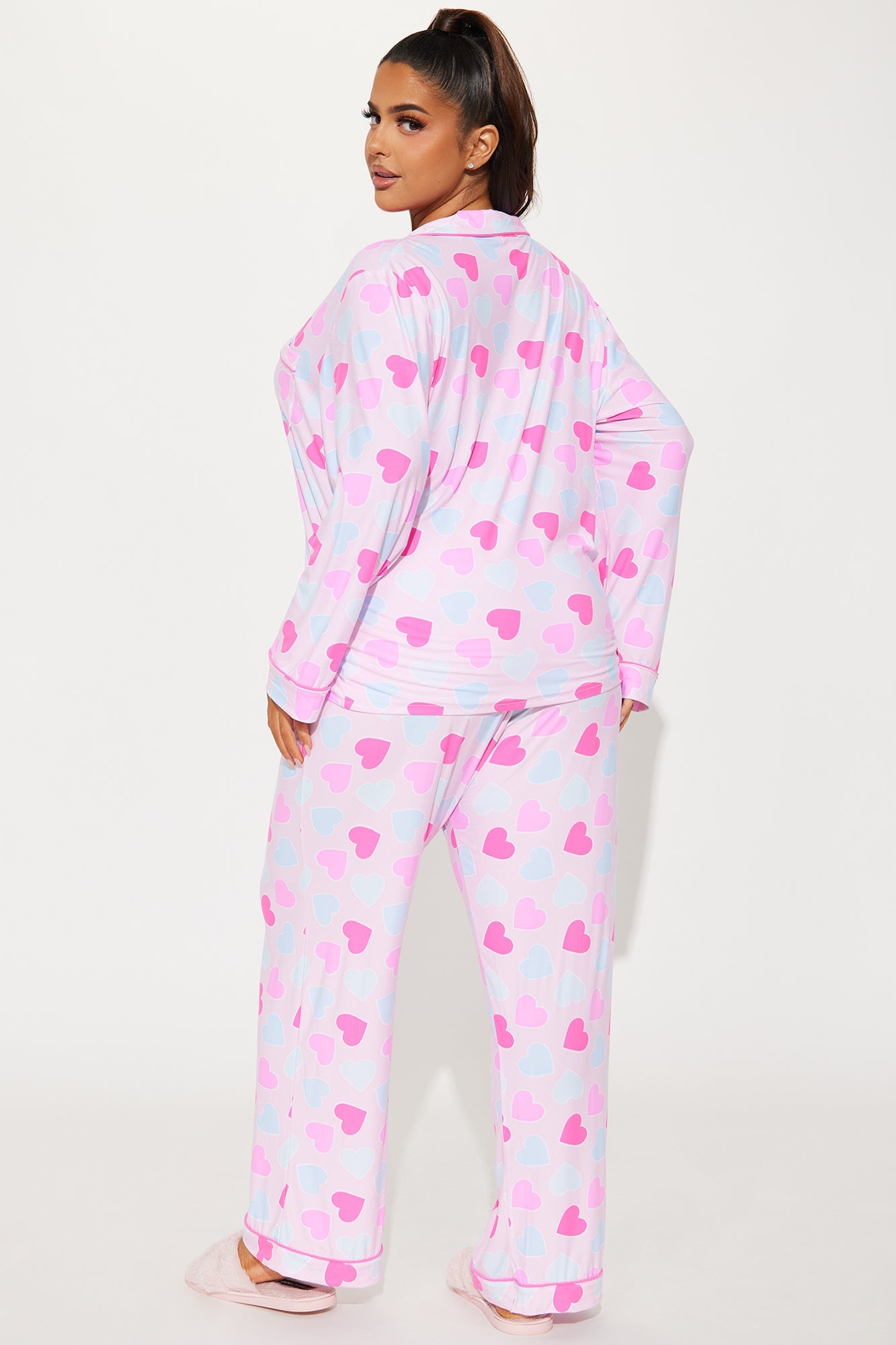 Love You Too PJ Pant Set - Pink/combo