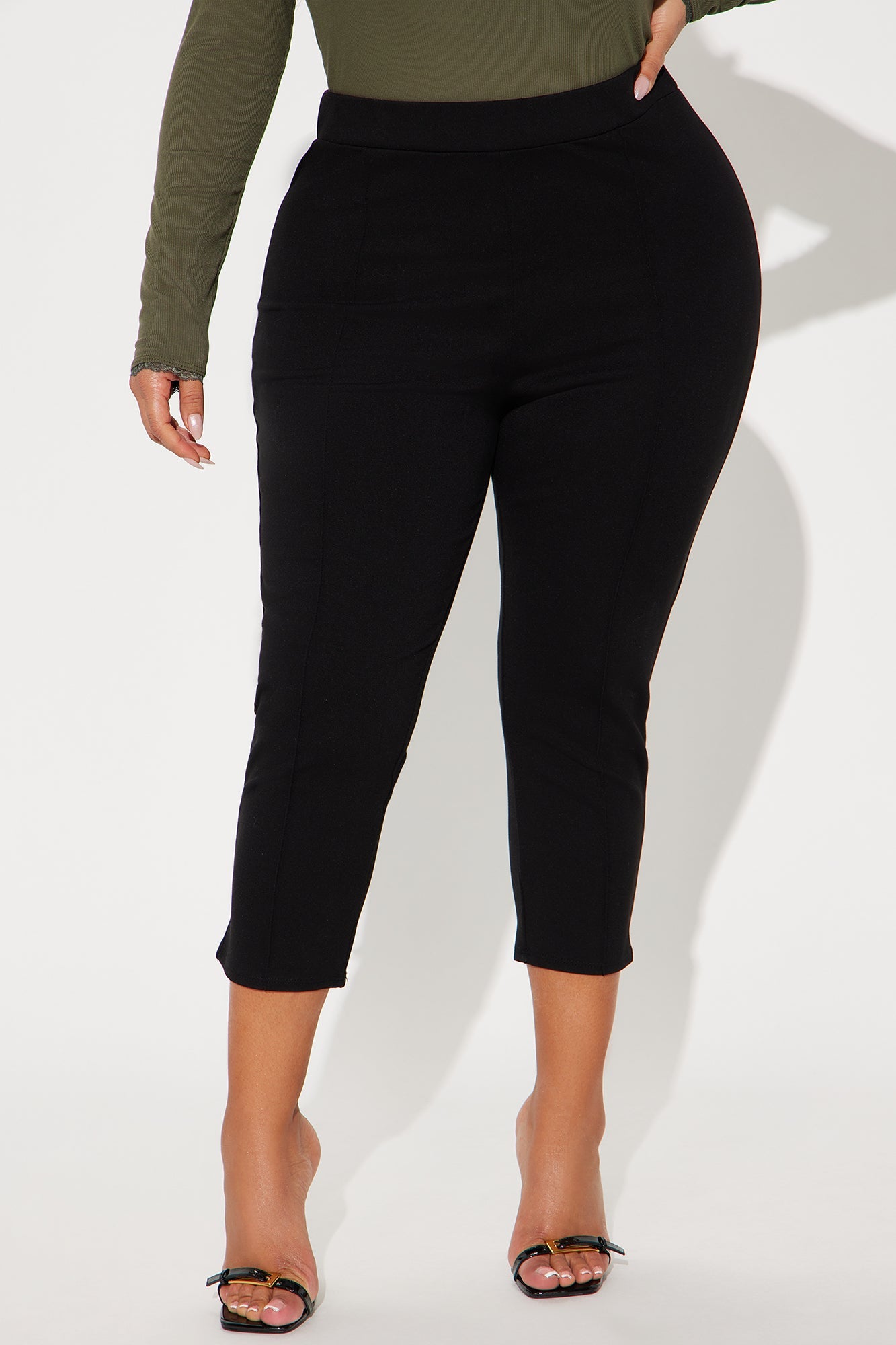 Daniella Pintuck Ponte Capri Legging - Black