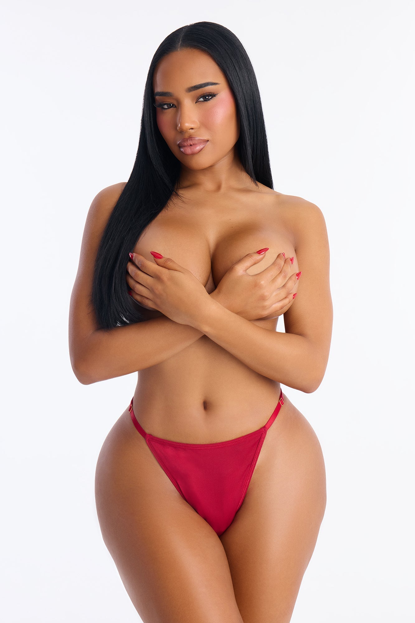 Chained Affair G-String Panty - Burgundy