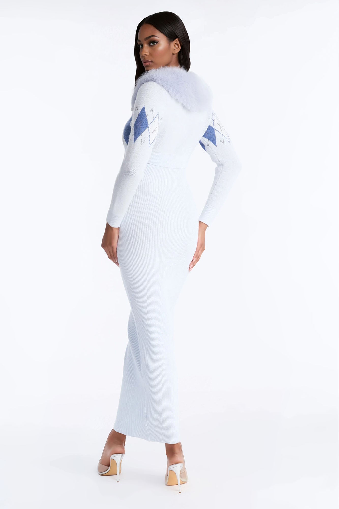 Aspen Sweater Maxi Dress Set - Light Blue