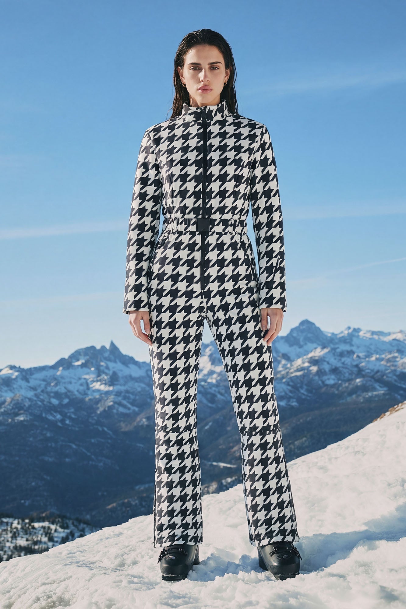 Cross Country Ski Jumpsuit - Black/White