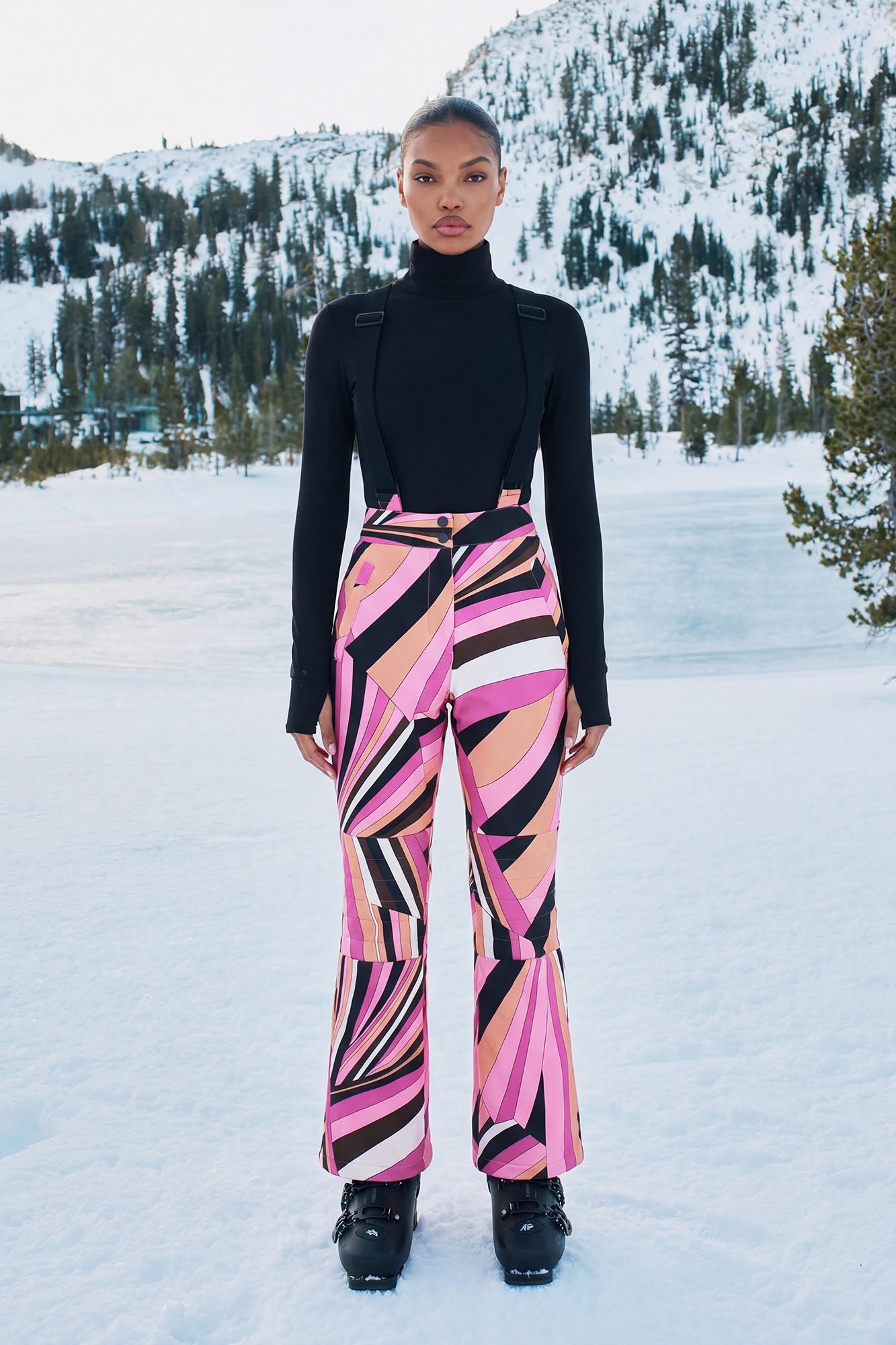 Hit The Summit Ski Overall Pants - Pink/combo