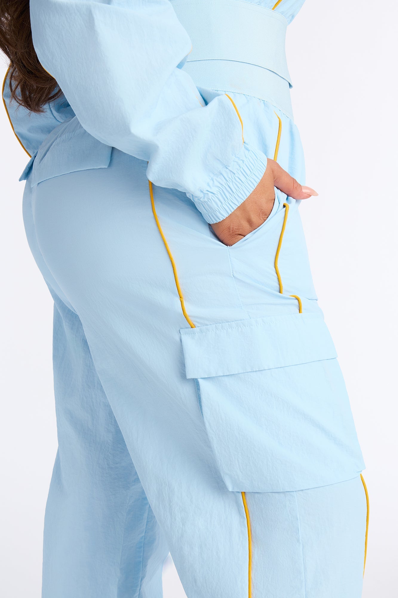Steal The Moment Windbreaker Pant Set - Light Blue