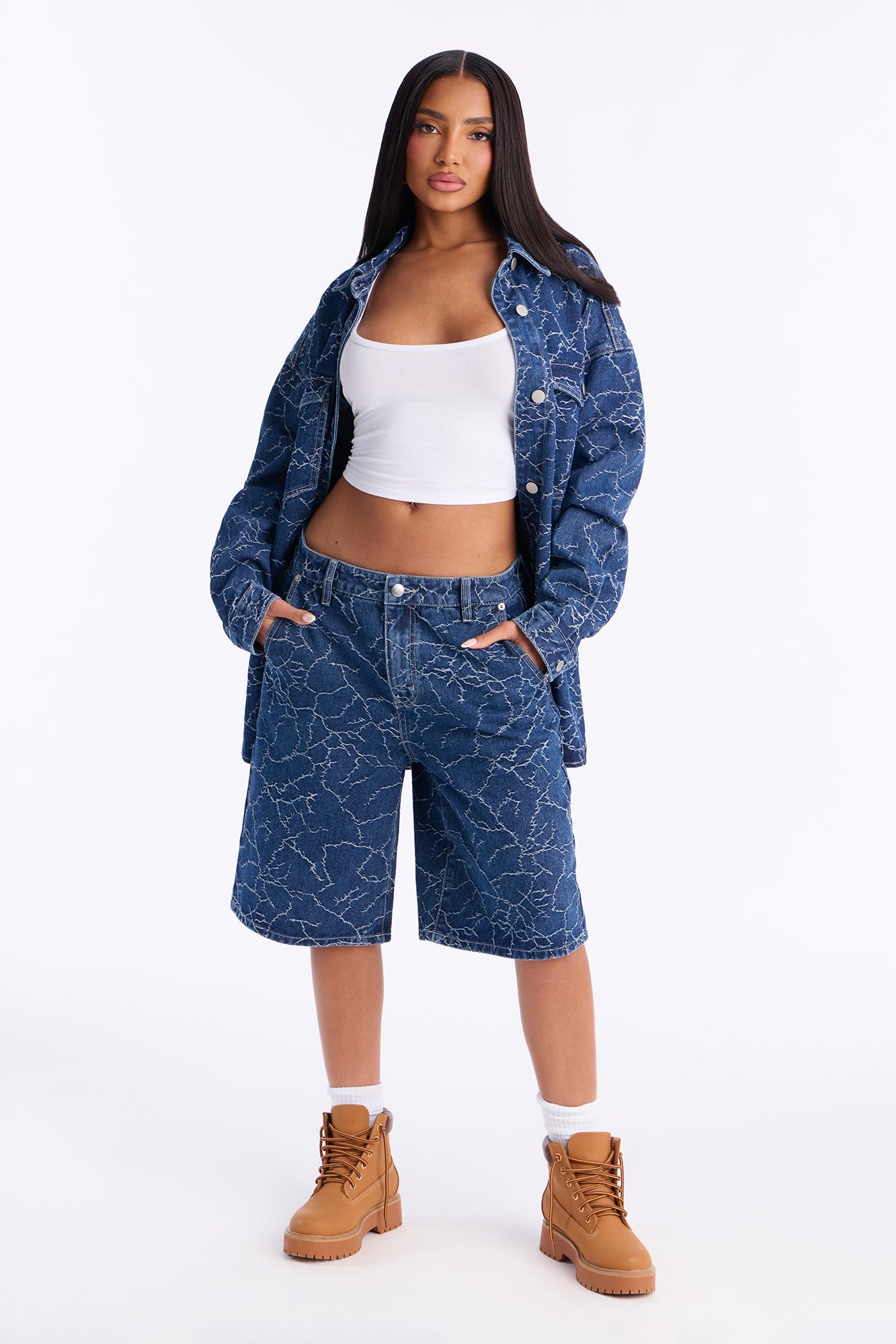 Live Wire Denim Jorts - Dark Wash