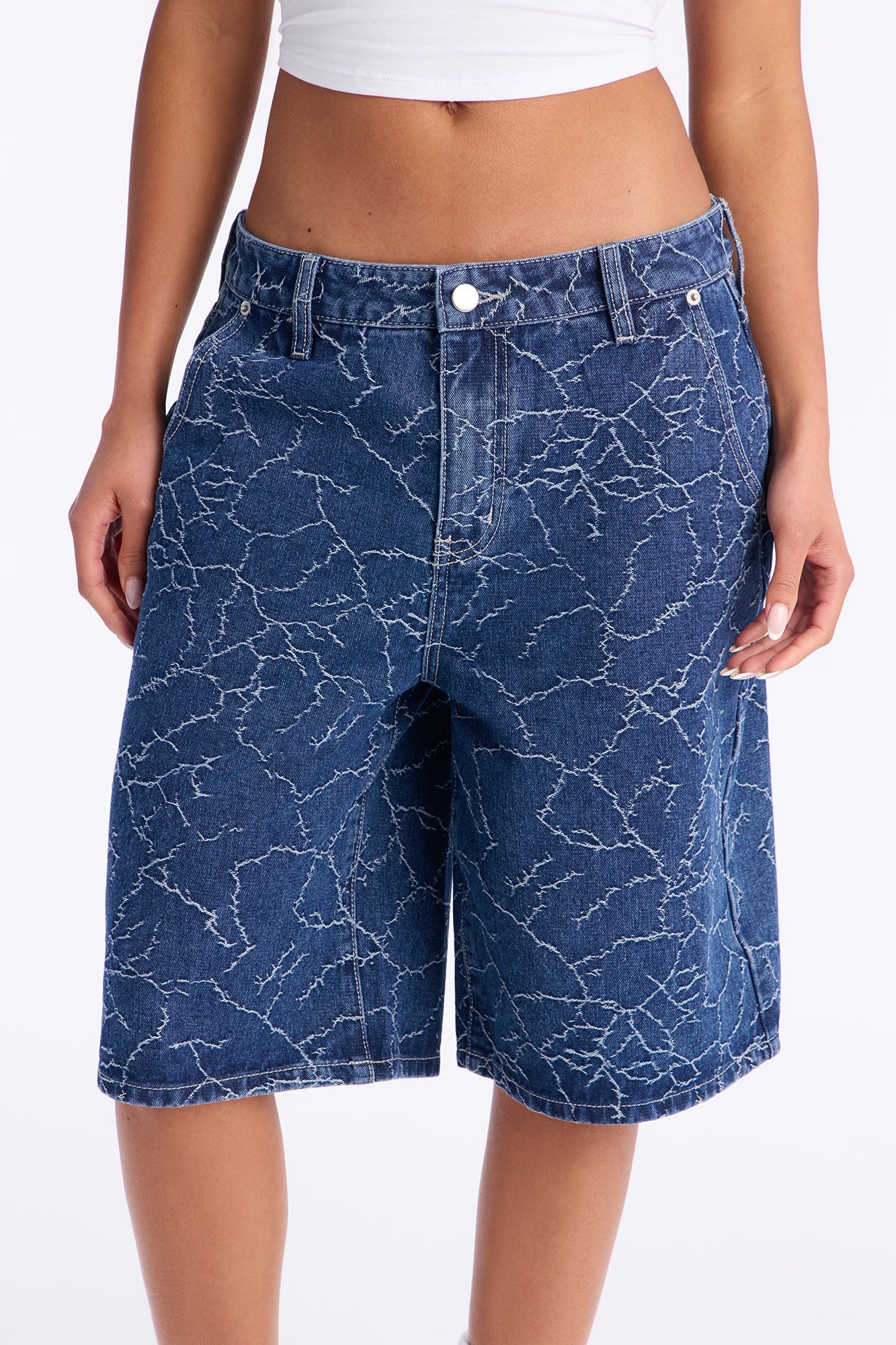 Live Wire Denim Jorts - Dark Wash