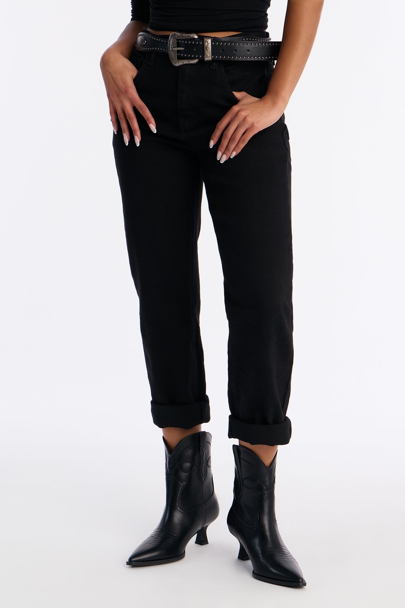 Bryant Cowboy Booties - Black