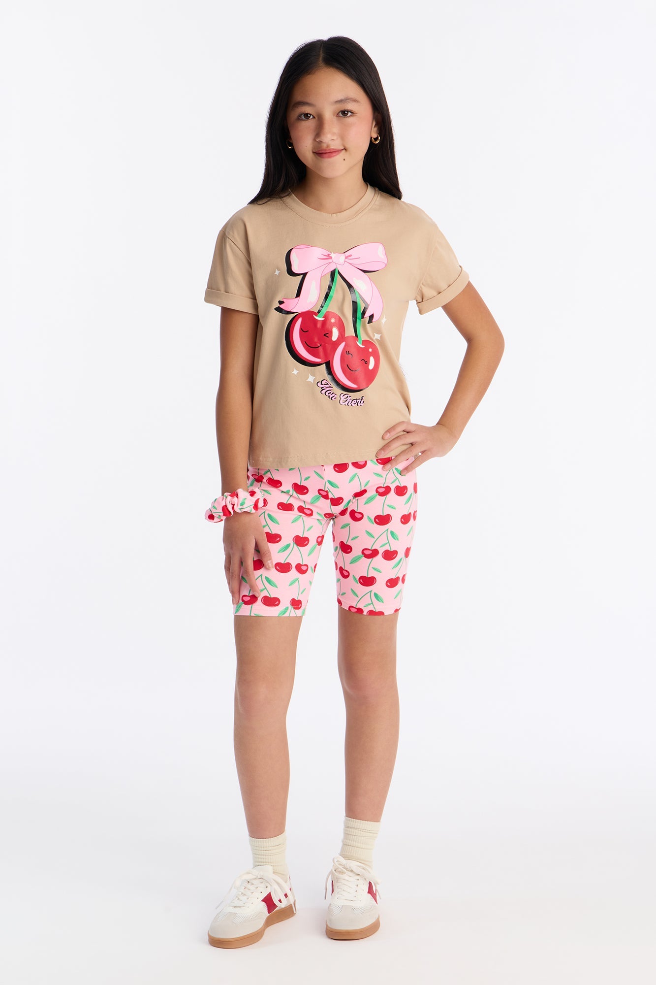 Mini Have A Cherry Good Day Bike Short Set - Sand/combo