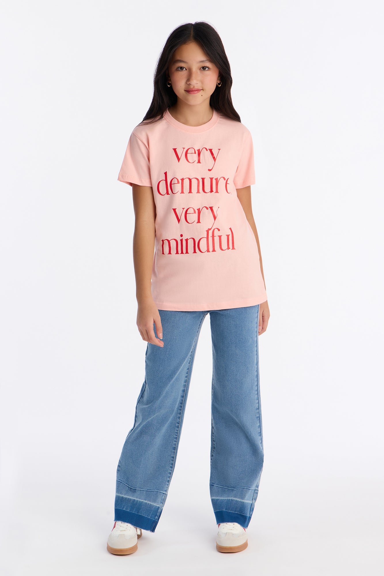 Mini Very Demure Very Mindful Tee - Pink