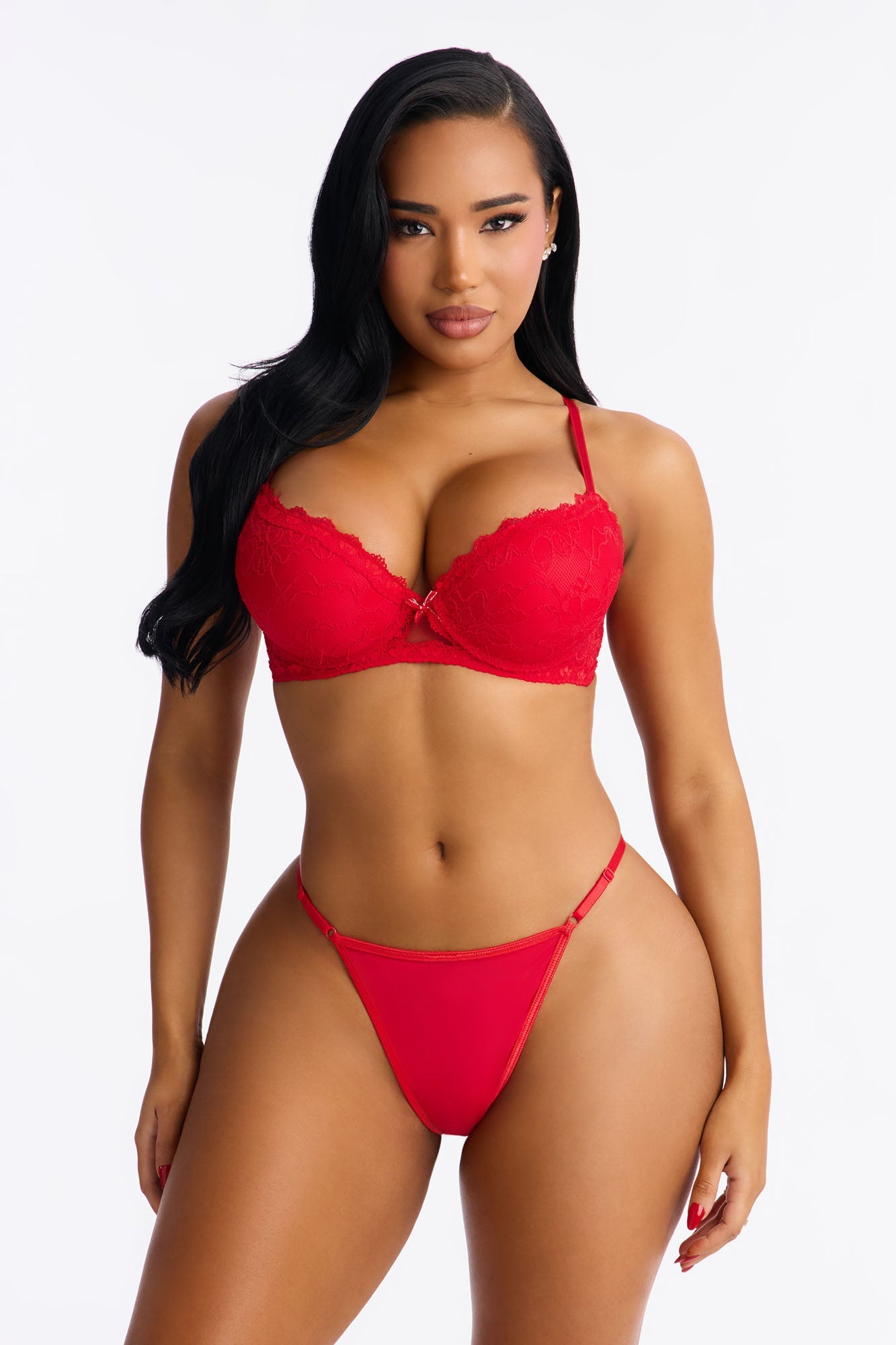 Scarlett Embellished Heart G String - Red