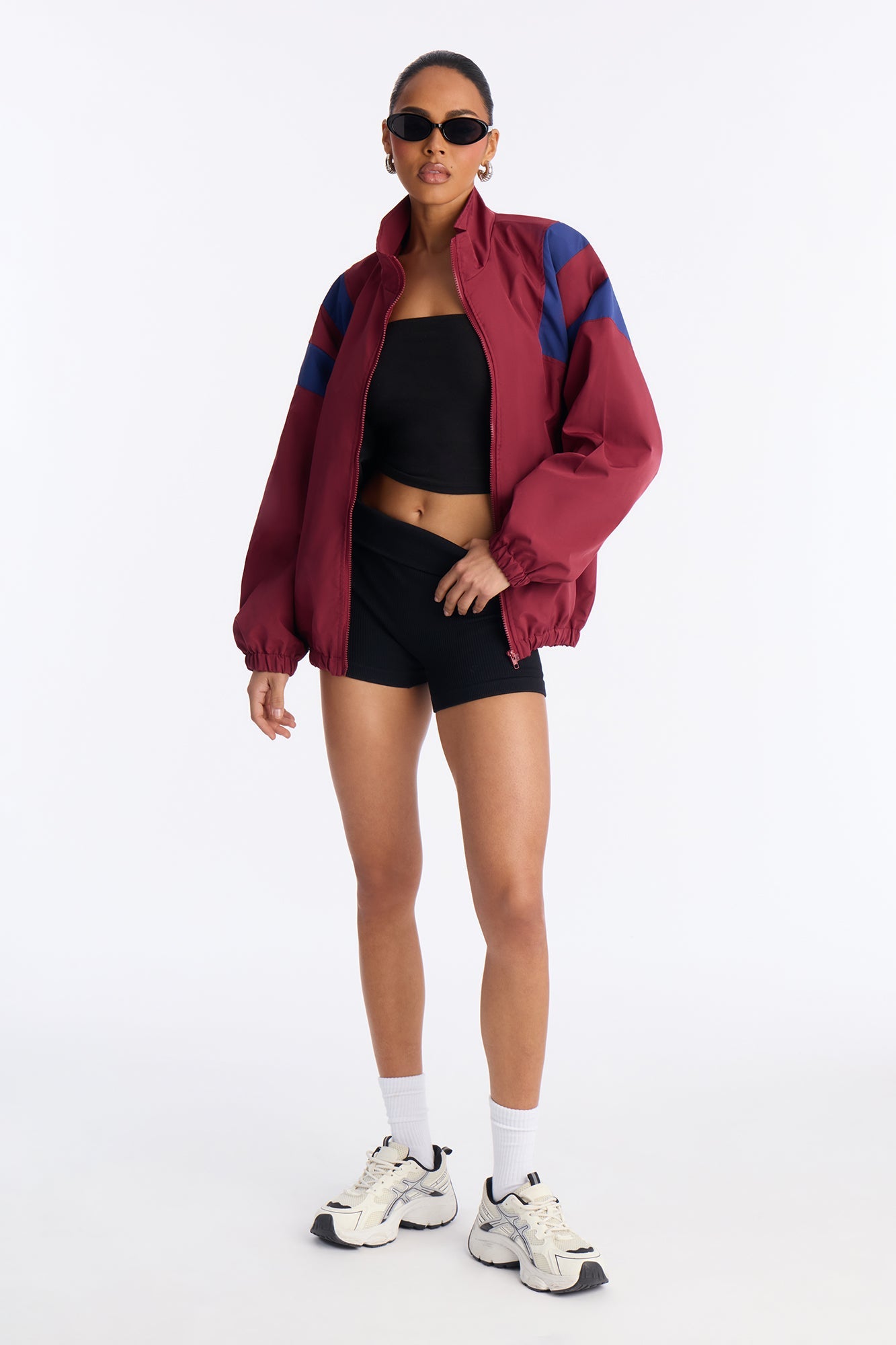 Always On The Move Windbreaker - Burgundy/combo