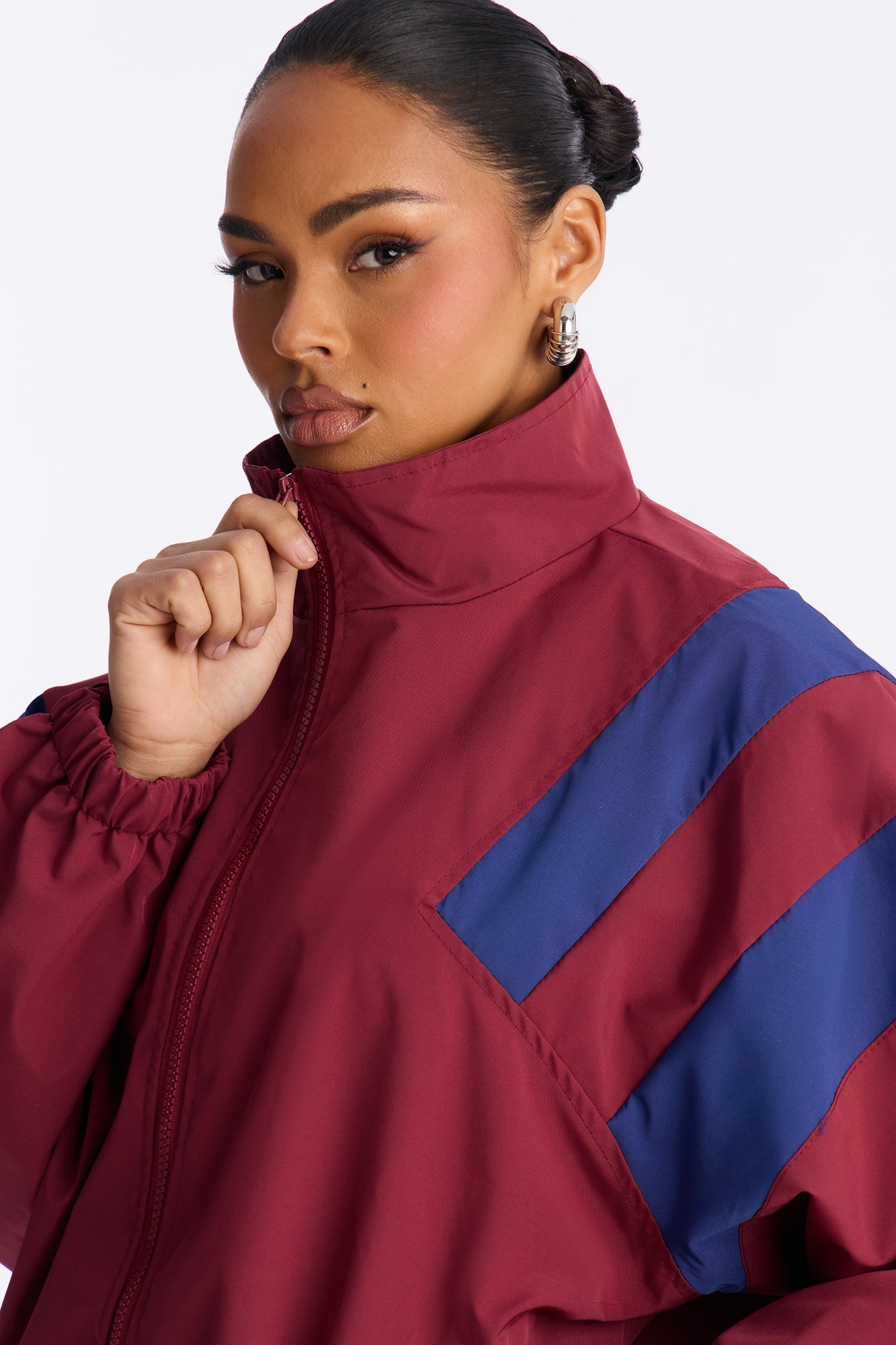 Always On The Move Windbreaker - Burgundy/combo