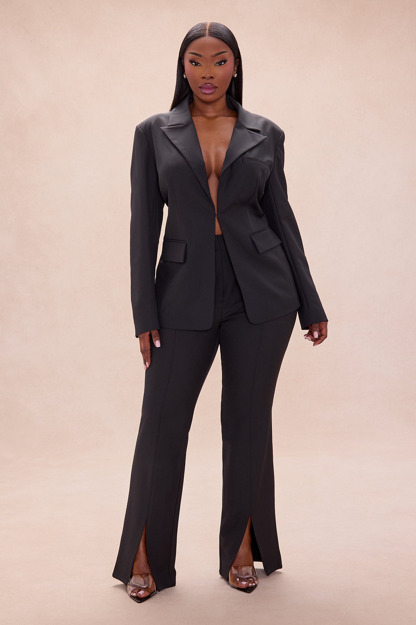Daphne Blazer Pant Set - Black