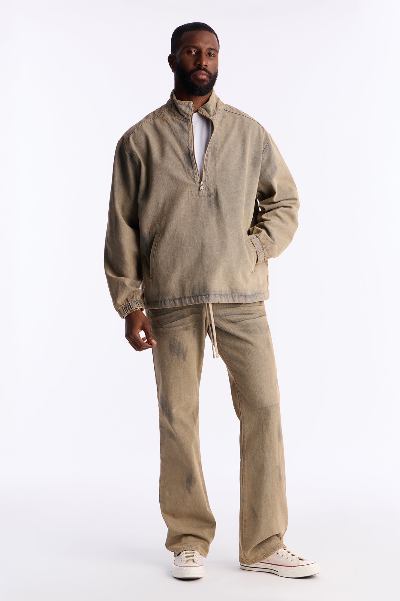 Dune Denim Anorak Jacket - Brown