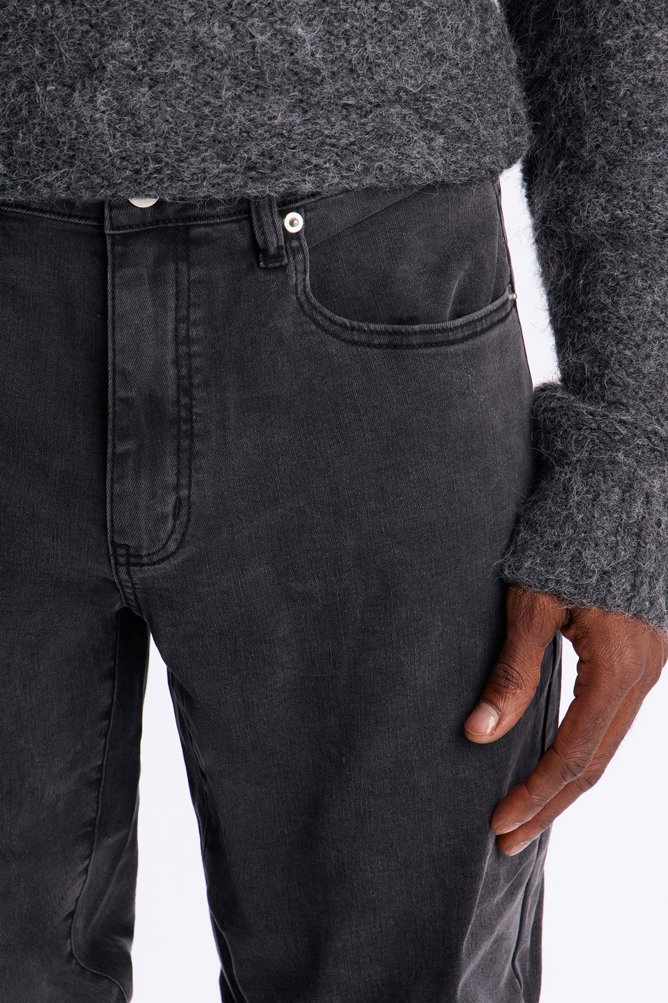 Ultra Stacked Skinny Flare On Scene Jean - Black Wash