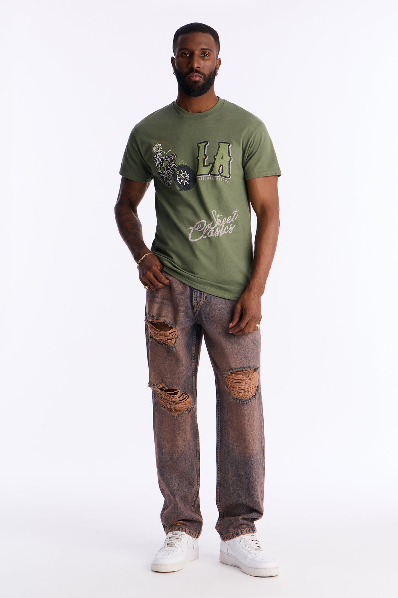 LA Street Classics Short Sleeve Tee - Military Green
