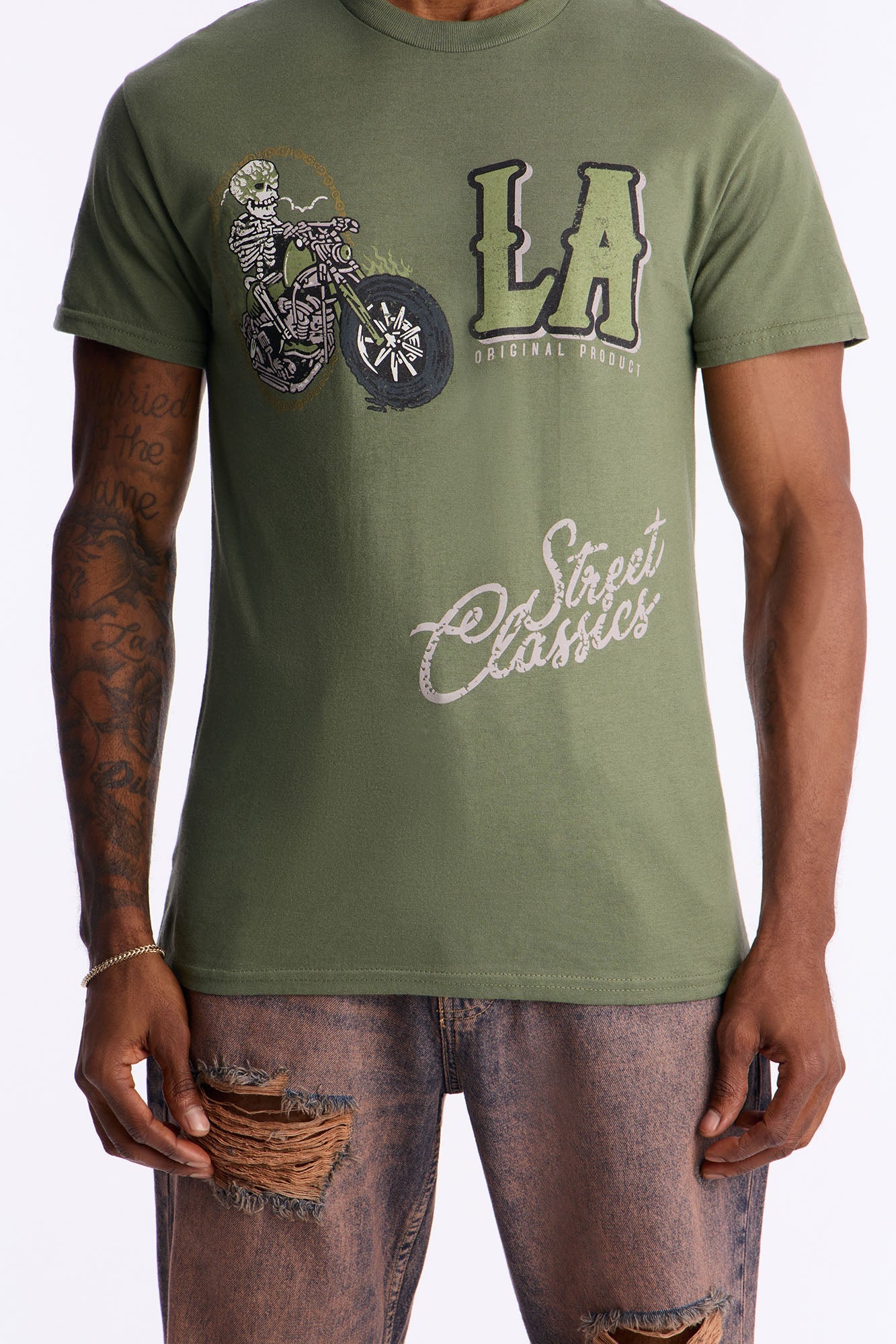 LA Street Classics Short Sleeve Tee - Military Green