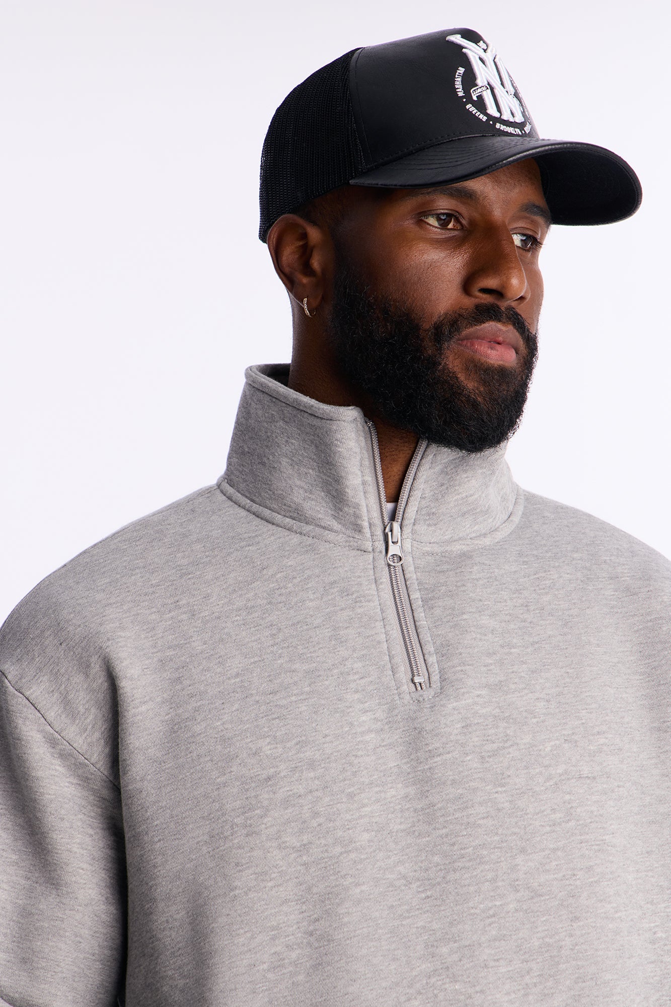 Built For Success Quarter Zip Sweatshirt - Heather Grey