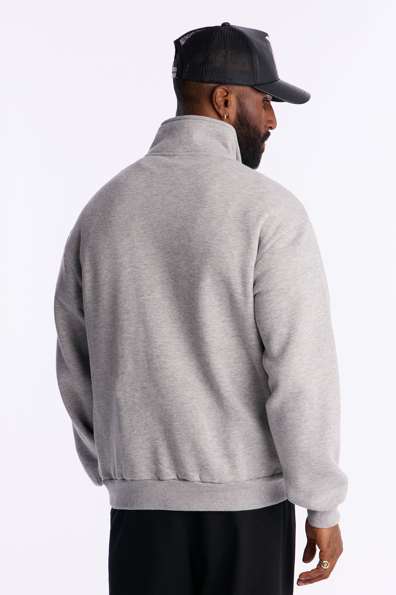 Built For Success Quarter Zip Sweatshirt - Heather Grey