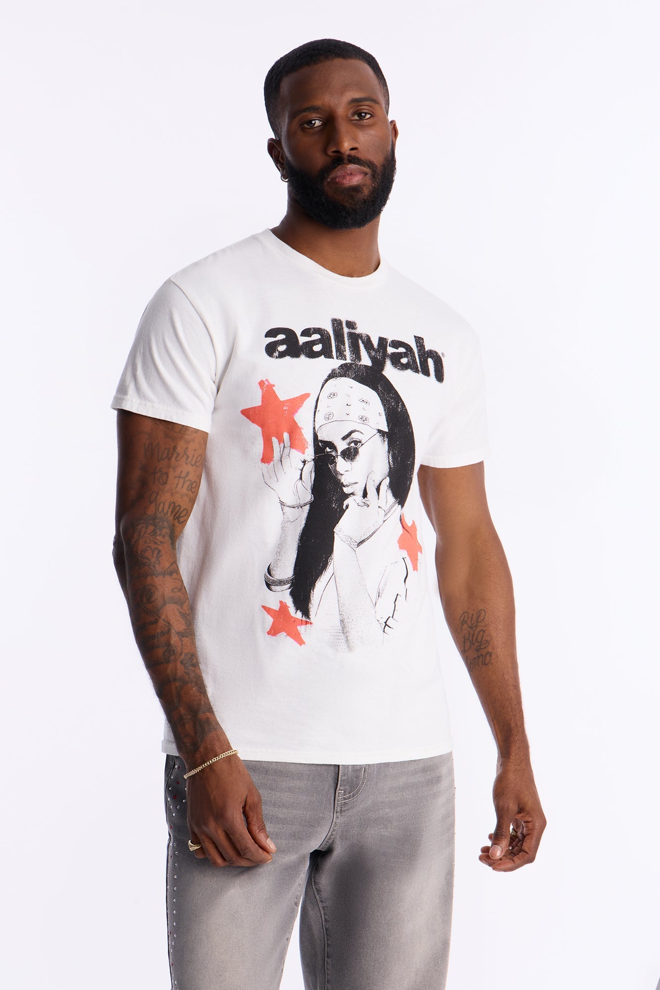 Aaliyah Rock The Boat Boxy Short Sleeve Tee - White
