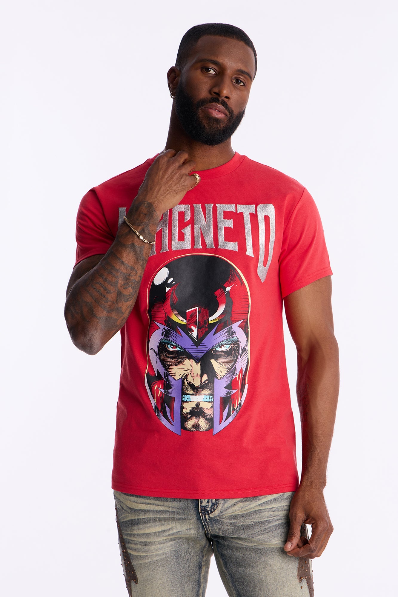 Magento Embroidered Short Sleeve Tee - Red