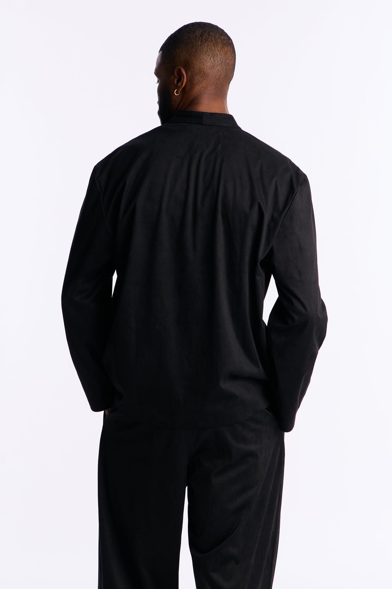 Relaxed New Money Suede Unlined Blazer - Black