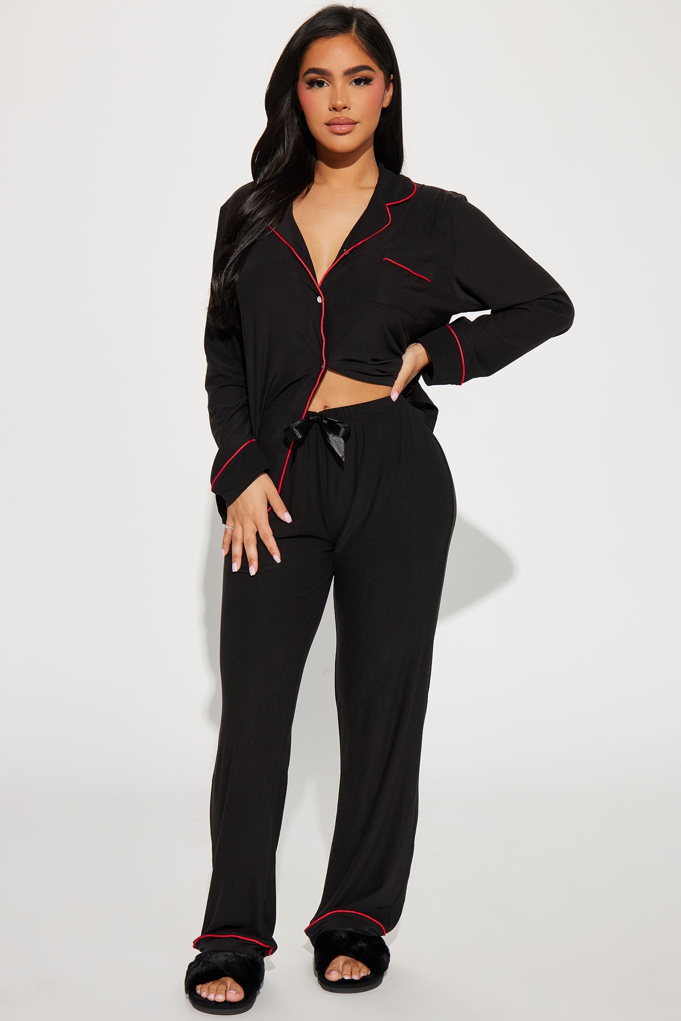 Sweet Heart PJ Pant Set - Black