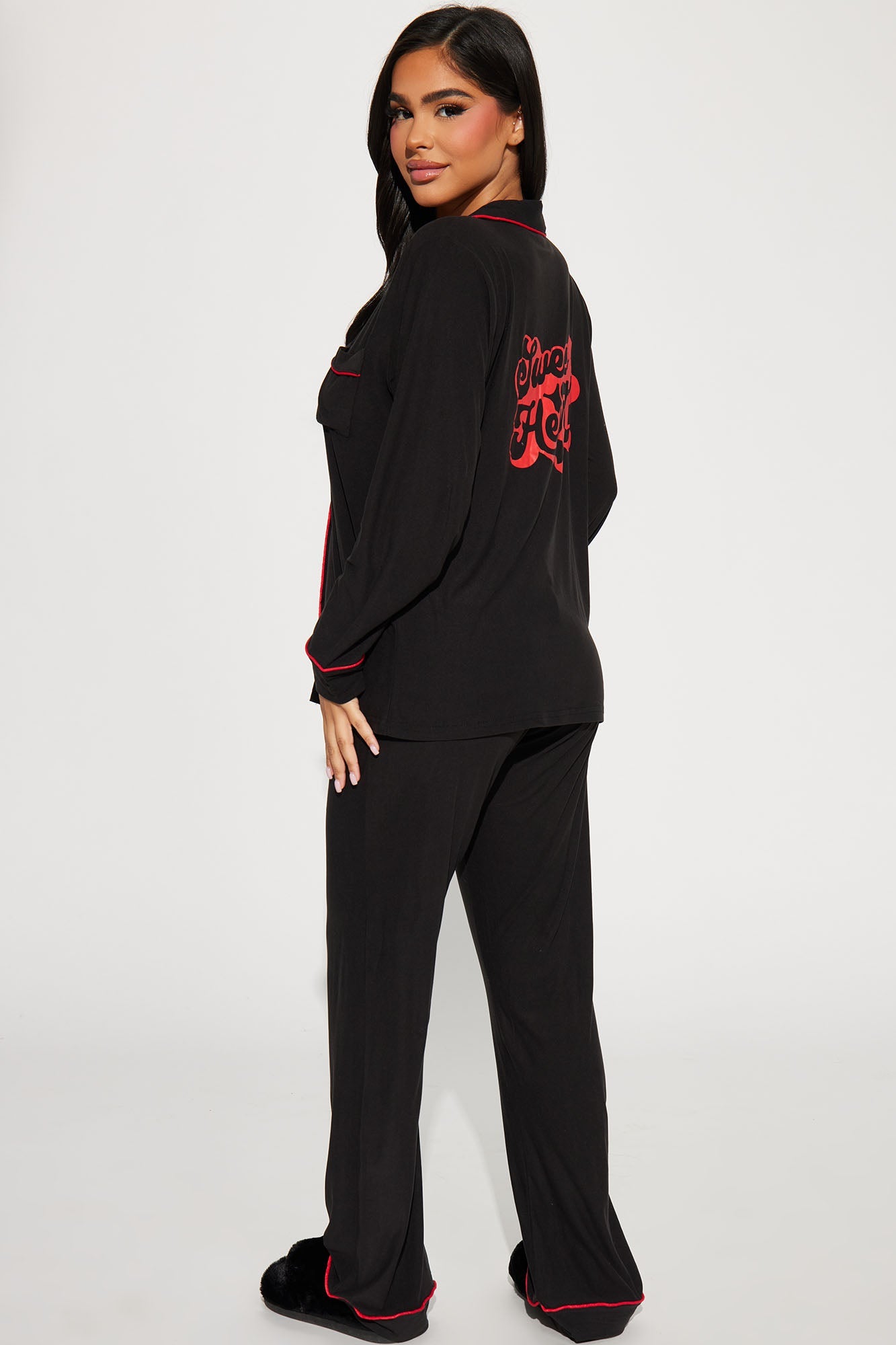 Sweet Heart PJ Pant Set - Black