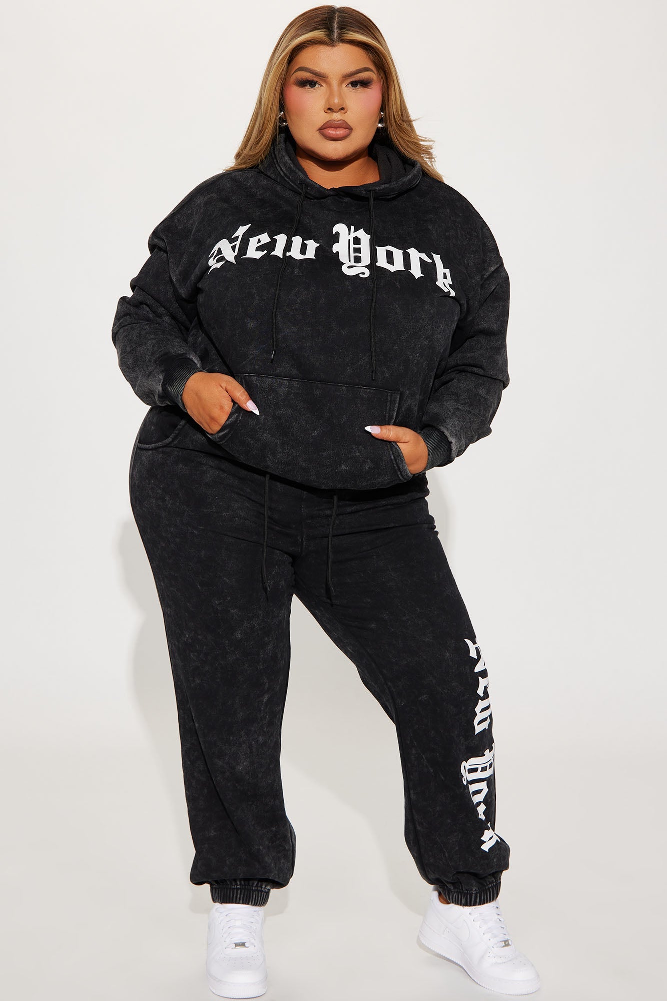 NYC Fleece Jogger Set - Black