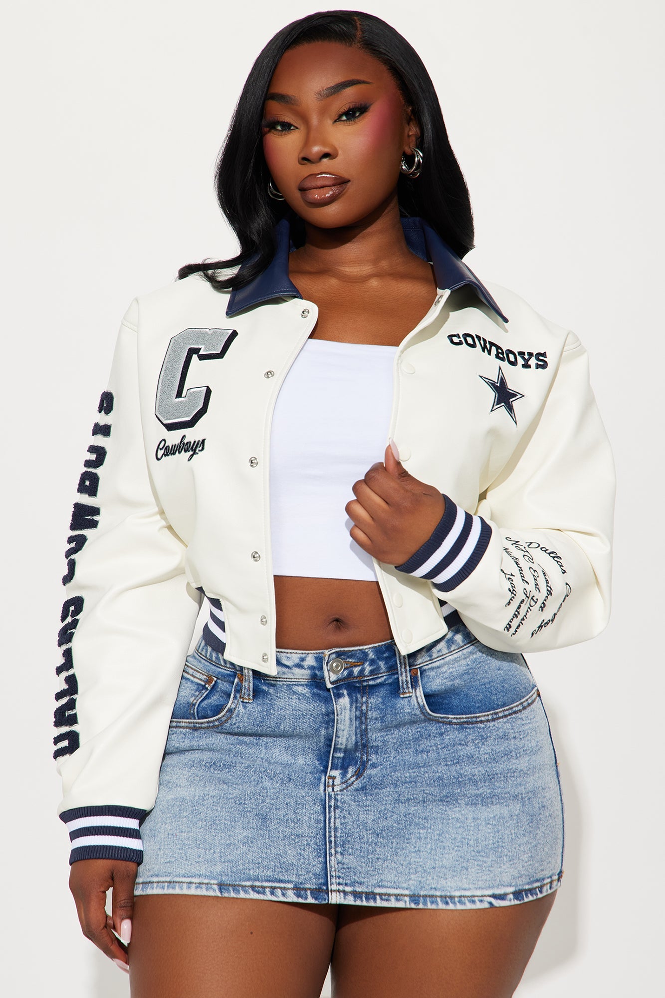 Cowboys Halftime Bomber Jacket - Cream