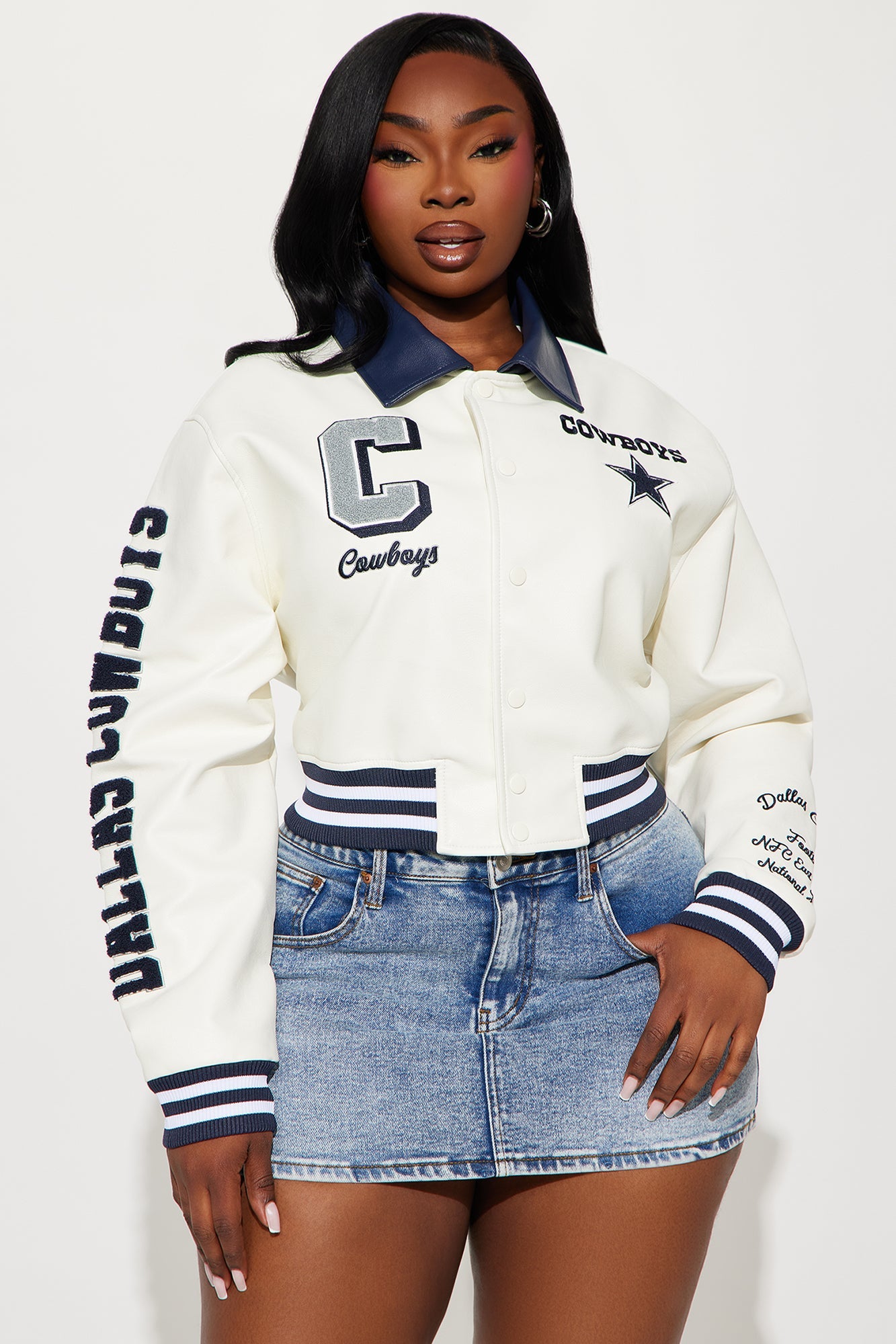 Cowboys Halftime Bomber Jacket - Cream