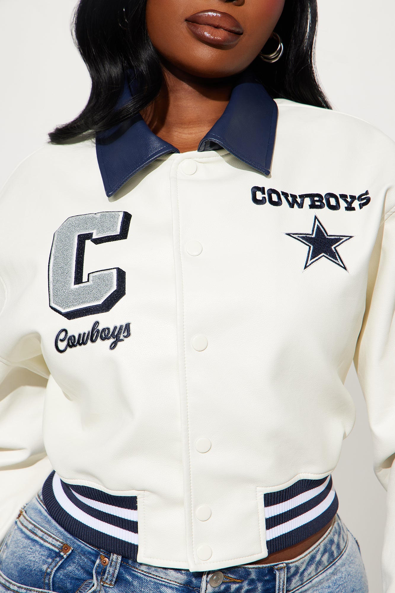 Cowboys Halftime Bomber Jacket - Cream