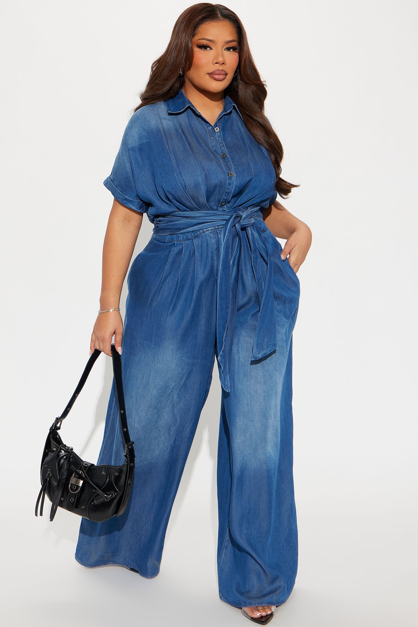 Lorette Chambray Jumpsuit - Medium Wash