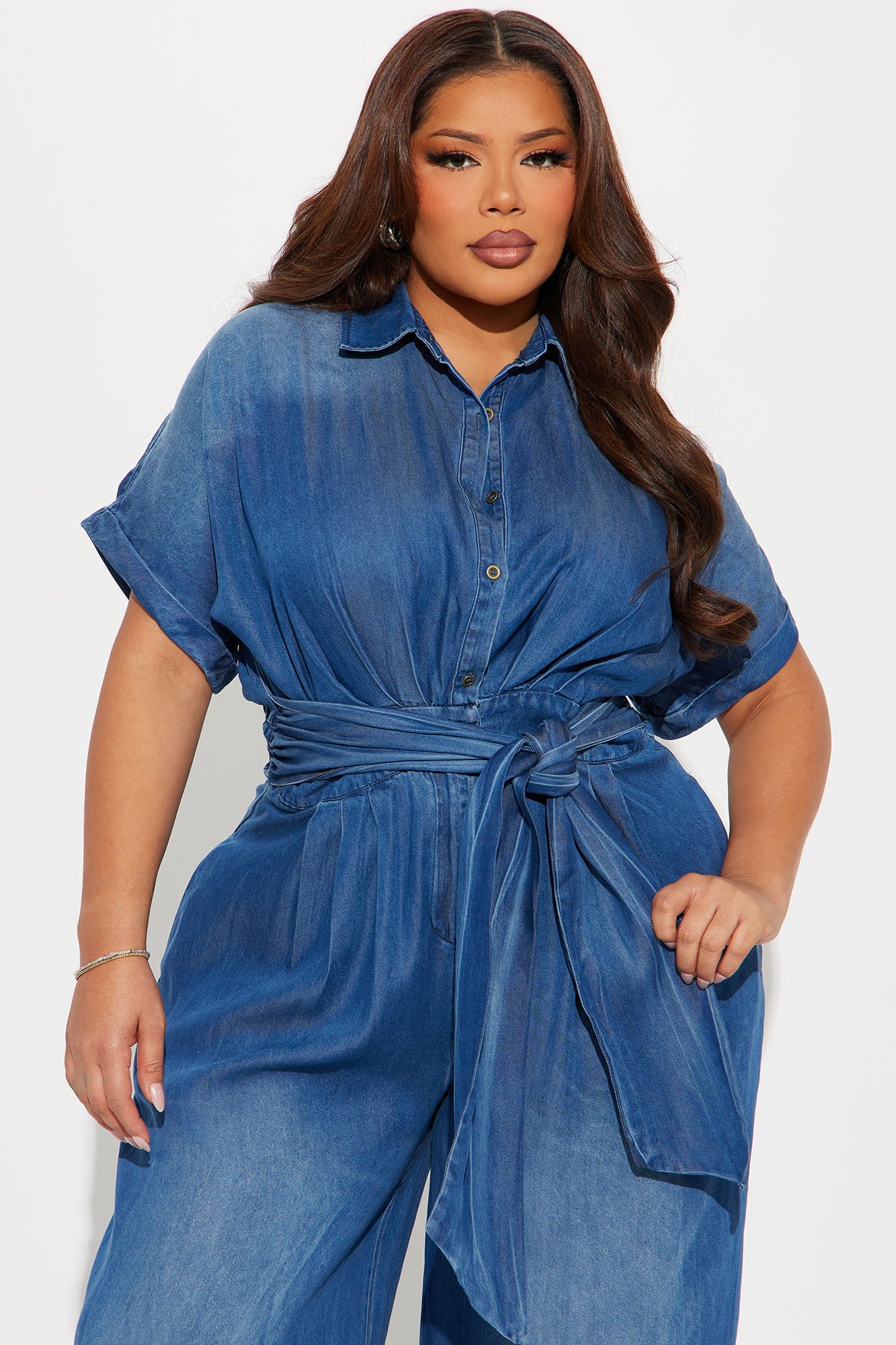 Lorette Chambray Jumpsuit - Medium Wash