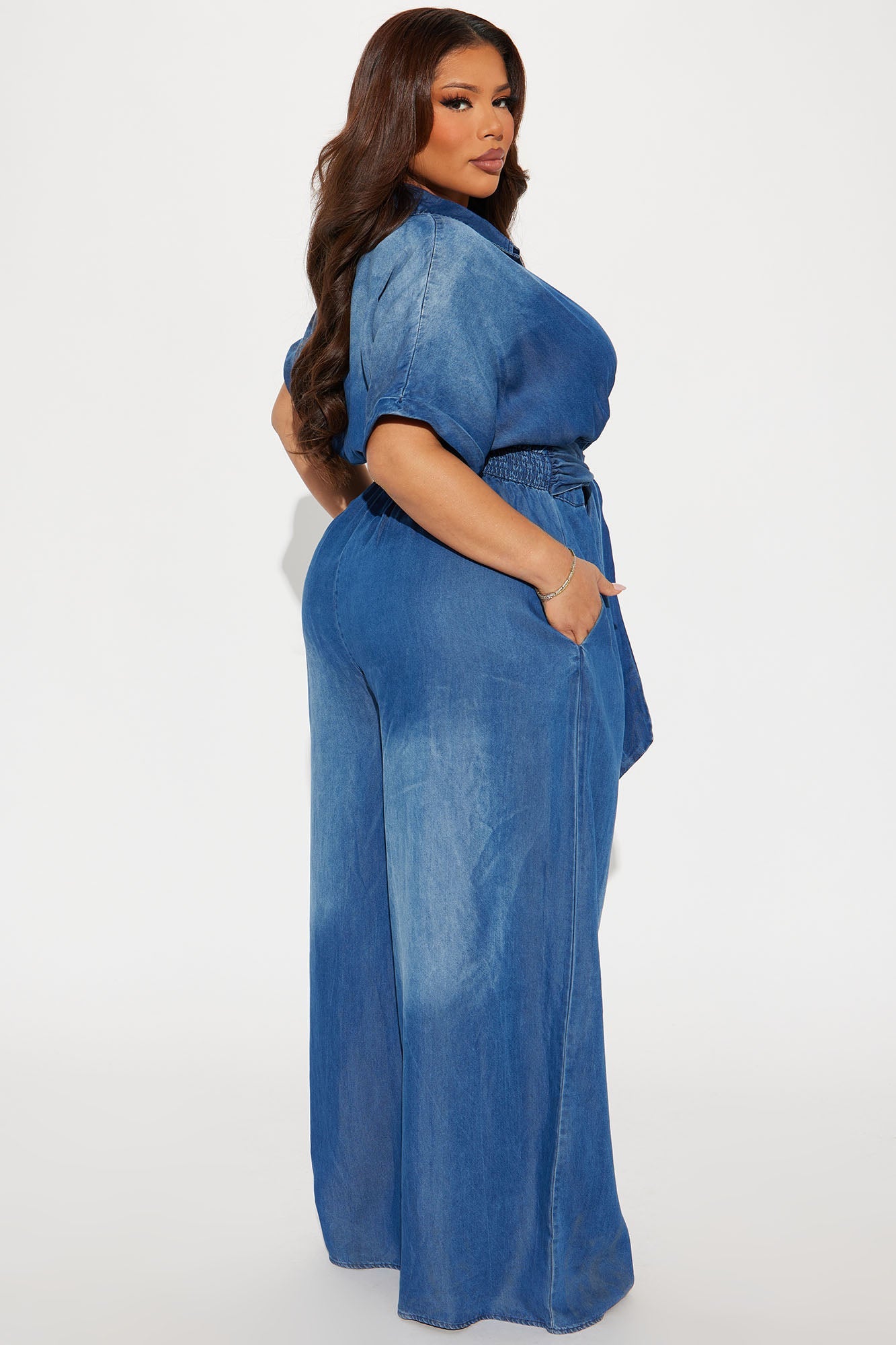Lorette Chambray Jumpsuit - Medium Wash