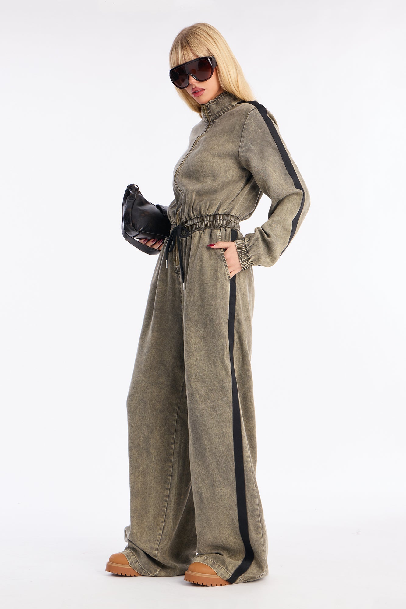 Urban Mood Wide Leg Jumpsuit - Olive