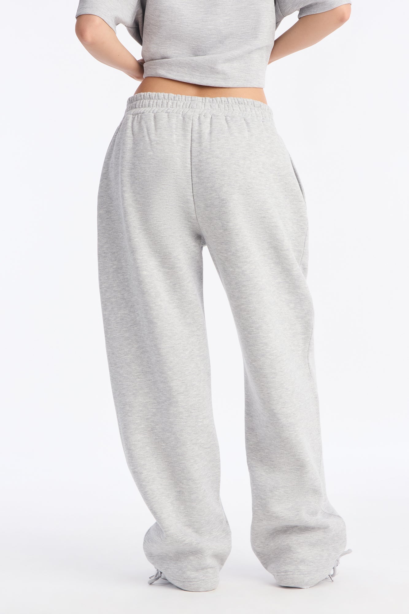 Audrey Adjustable Fleece Lounge Pant - Heather Grey