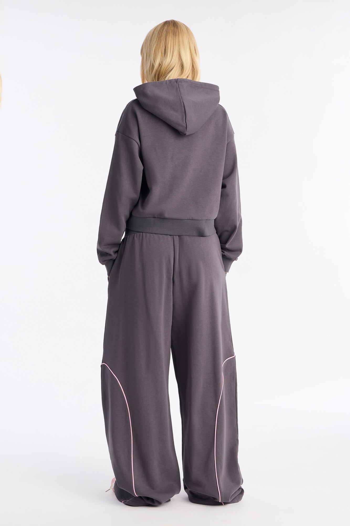 Cool Girl Oversized Hoodie Pant Set - Charcoal
