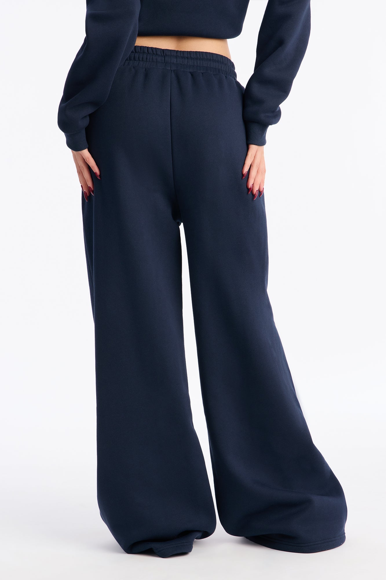 Comfort Season Fleece Wide Leg Pant - Navy